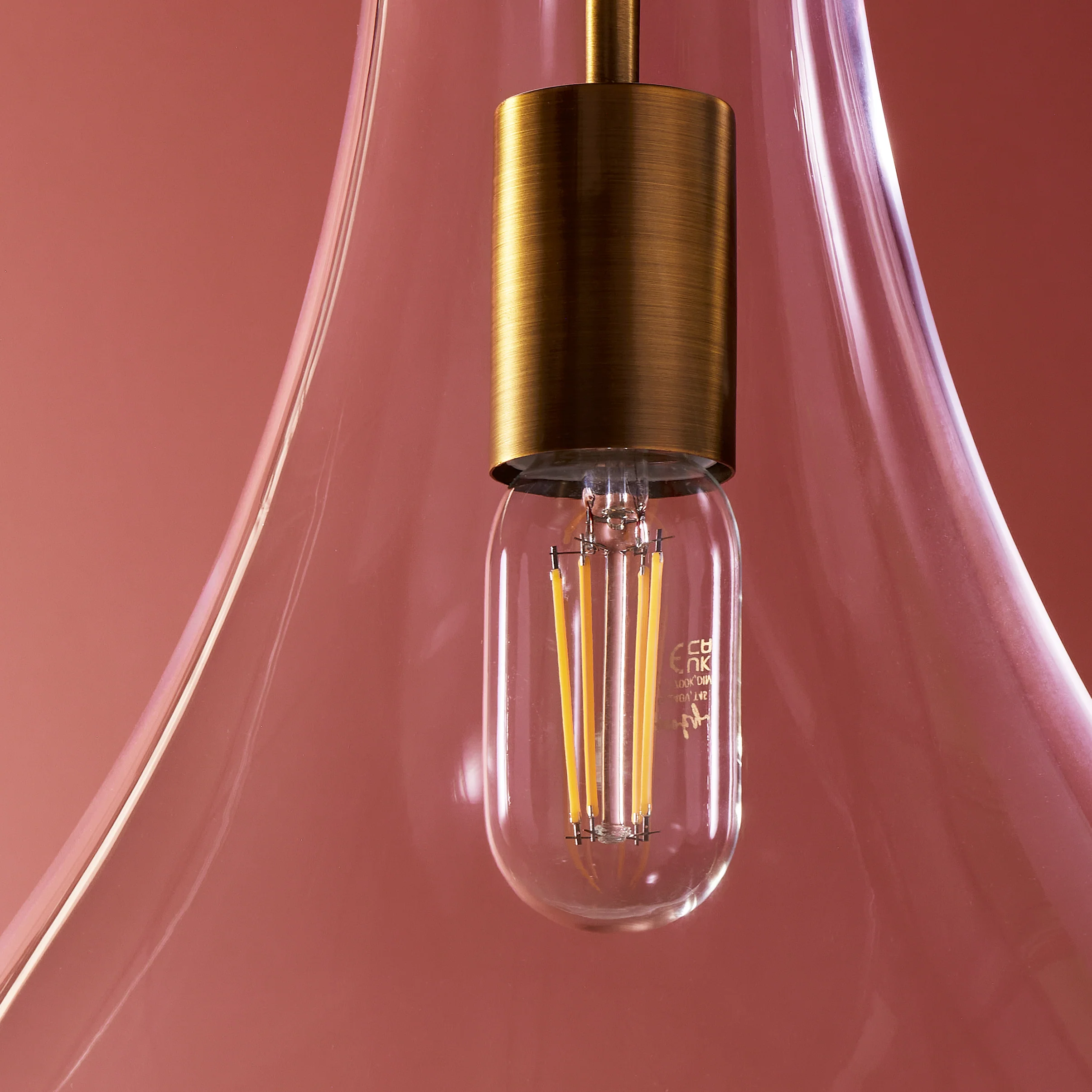 Droplet pendant in brass and glass - Image 3