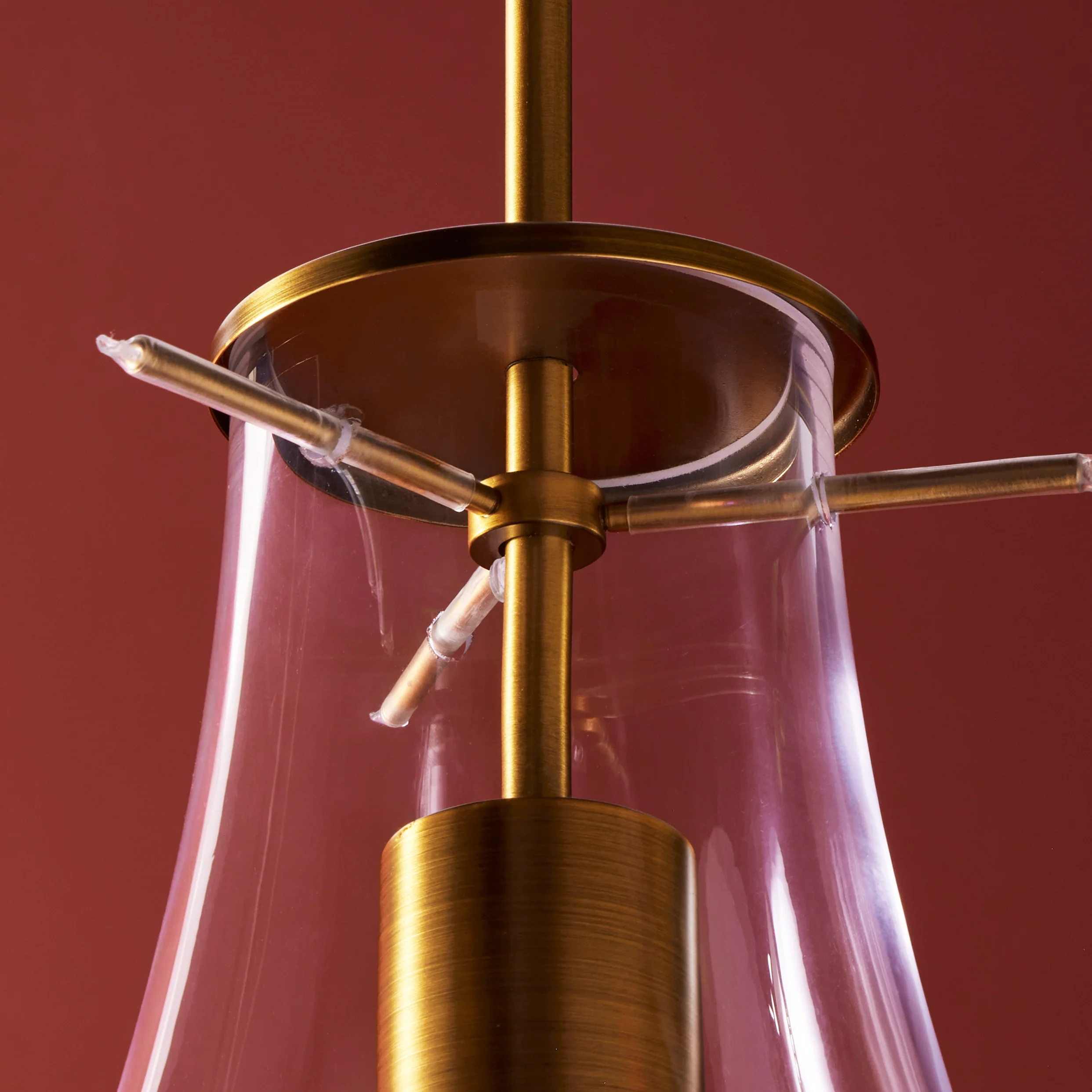 Droplet pendant in brass and glass - Image 6