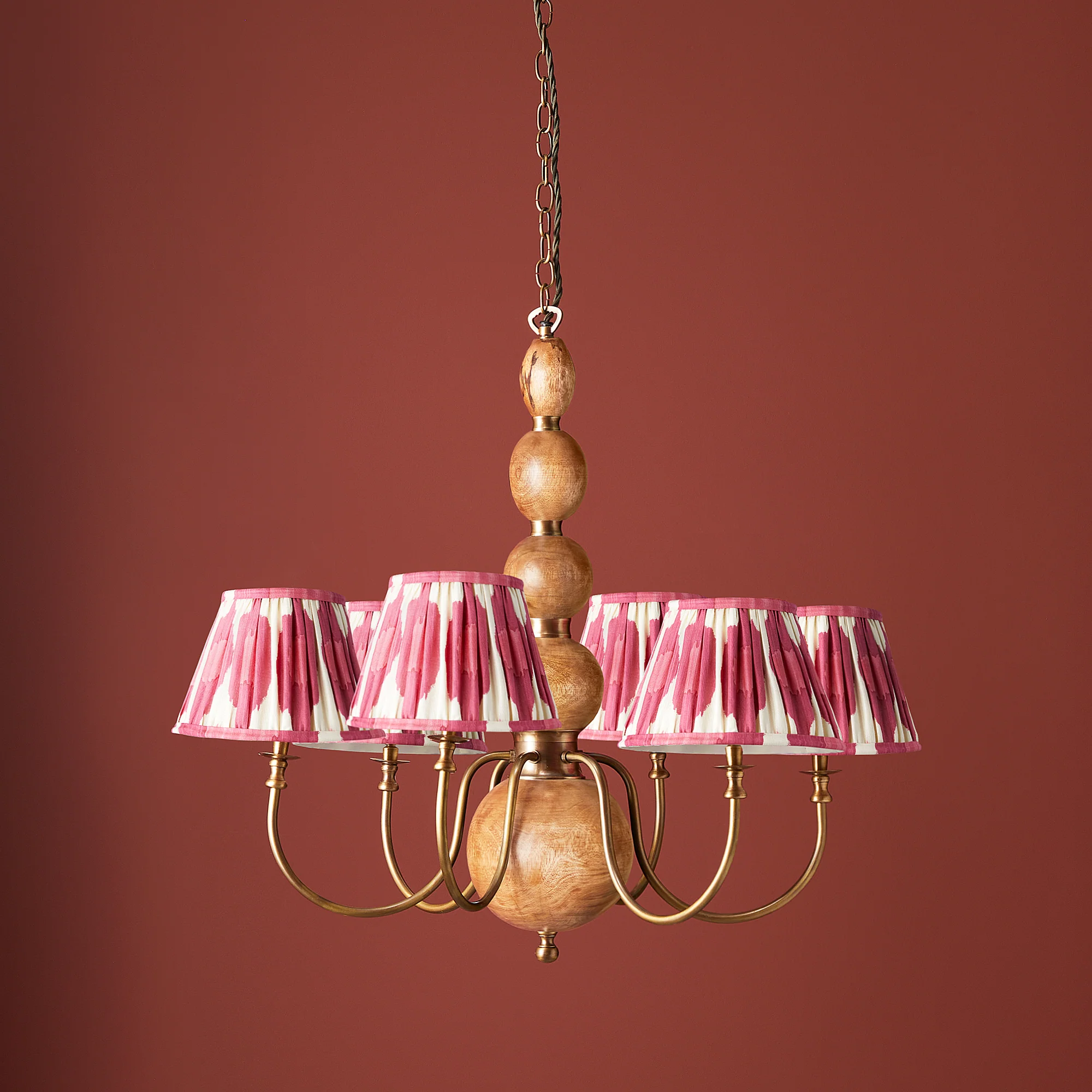 Dunnock chandelier in natural wood