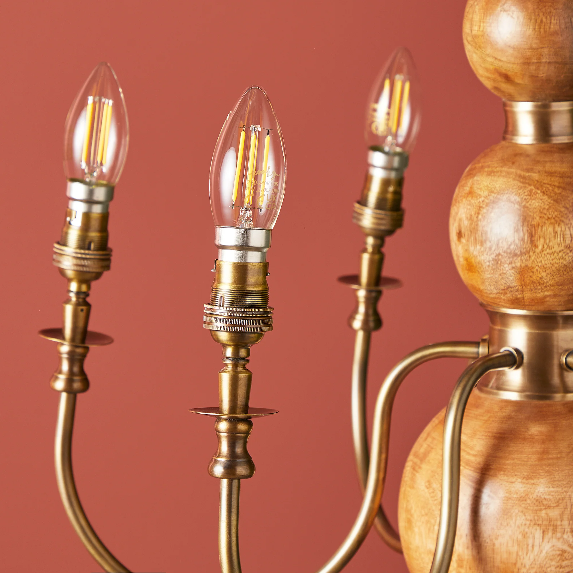 Dunnock chandelier in natural wood - Image 10