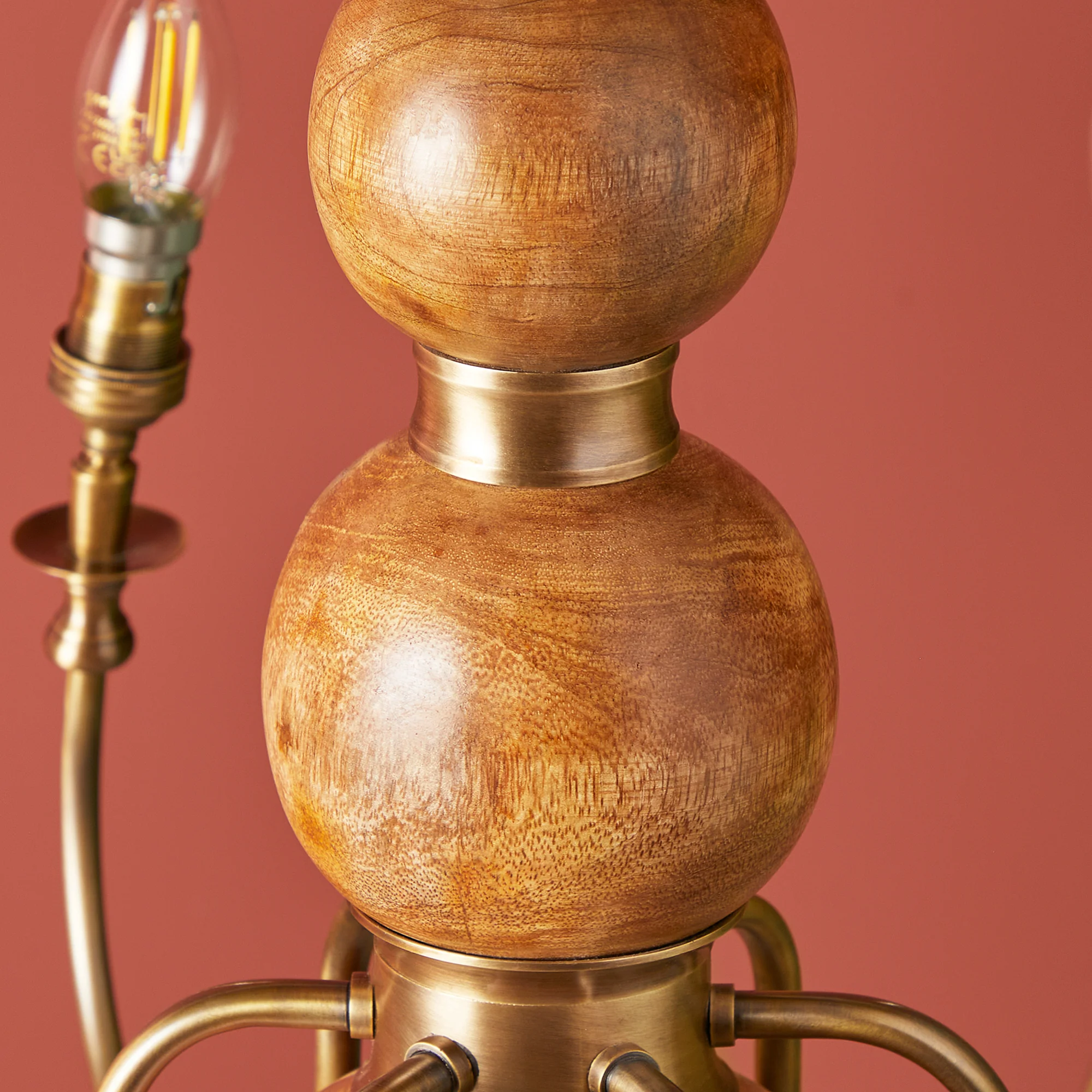 Dunnock chandelier in natural wood - Image 11