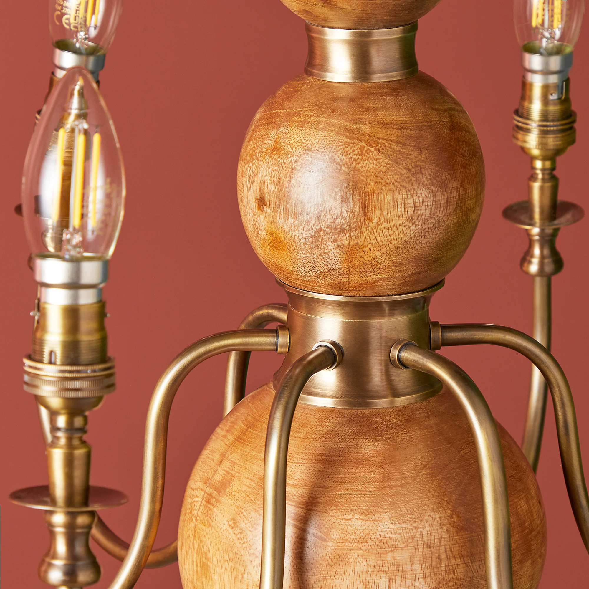 Dunnock chandelier in natural wood - Image 6