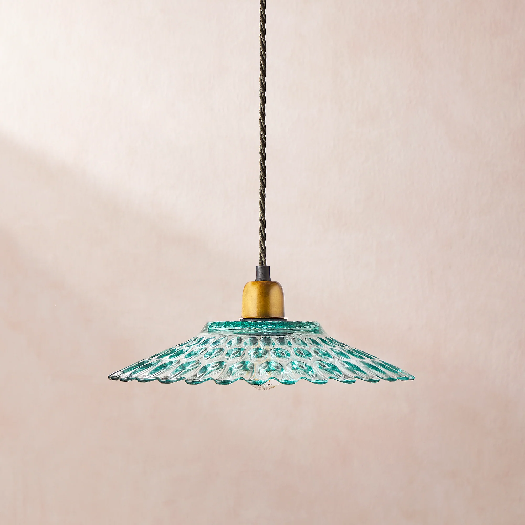Eider pendant light in recycled green glass