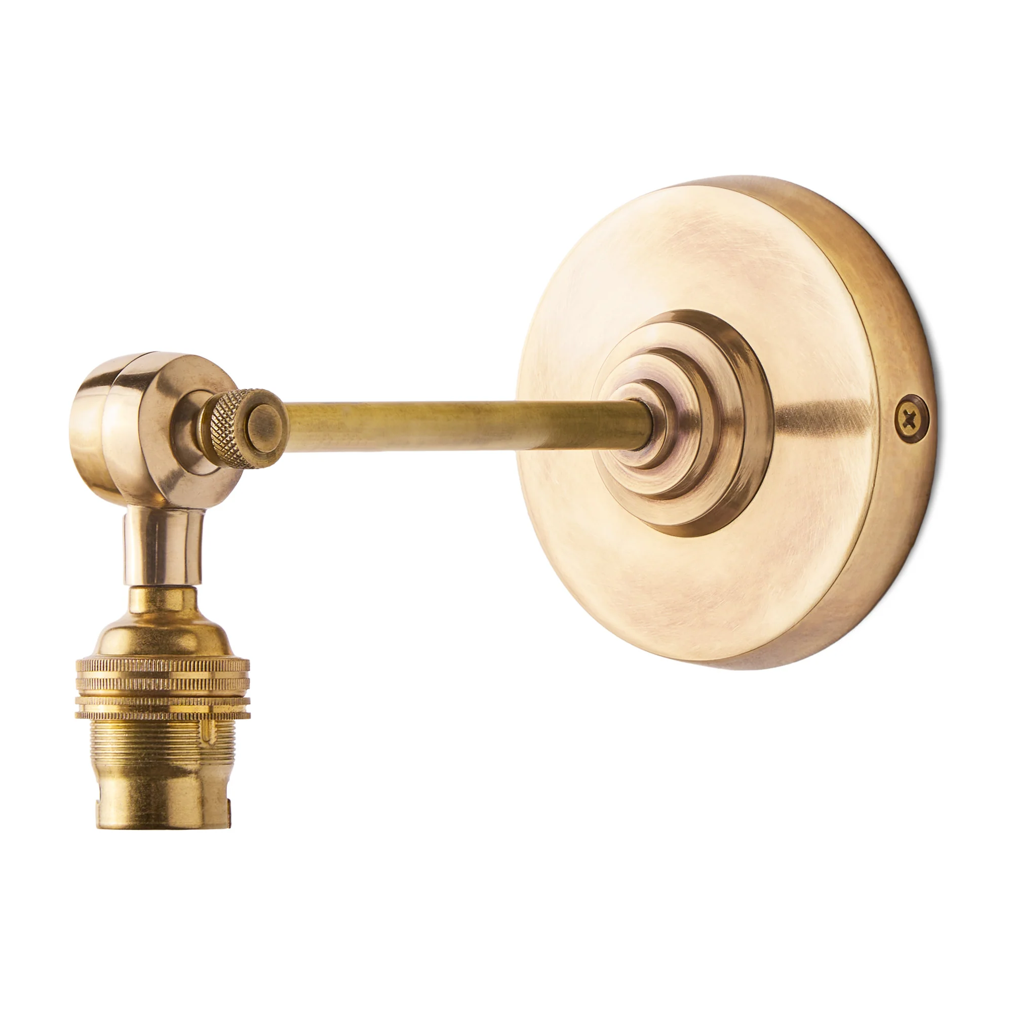 Elbow wall fitting in antiqued brass