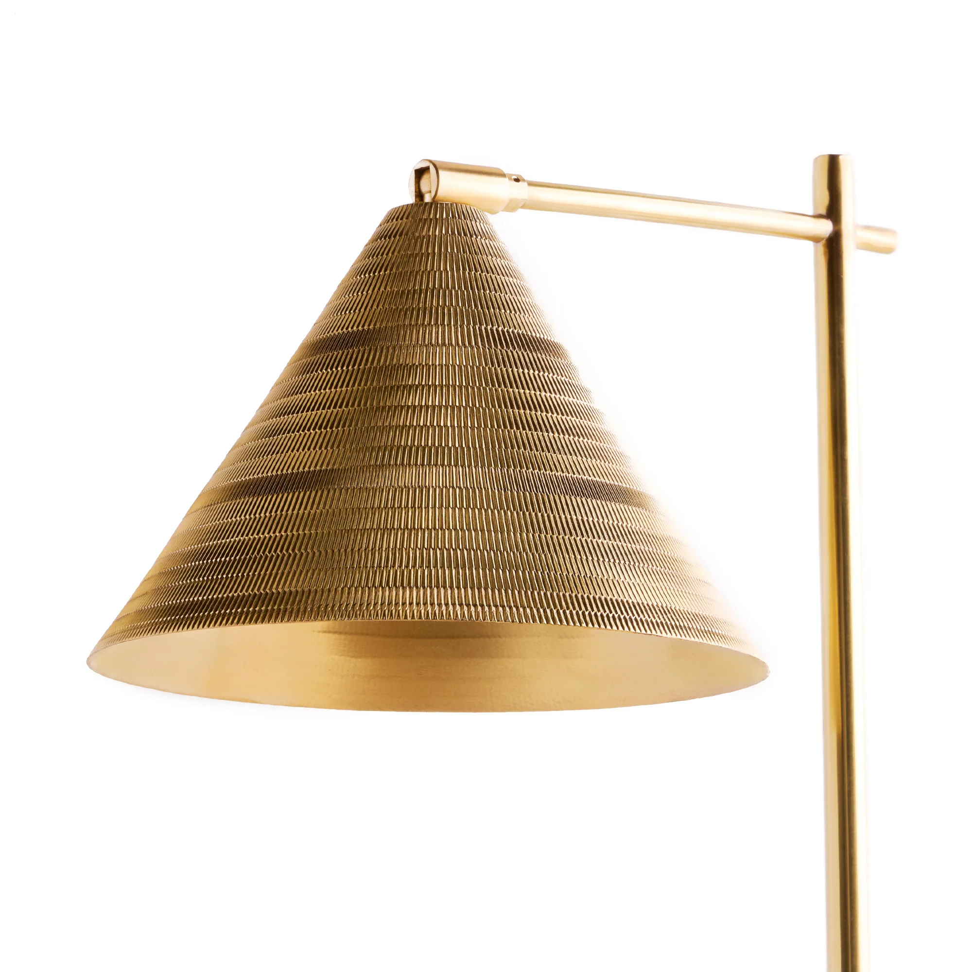 Elijah Standing Lamp in brass finish with white marble - Image 3