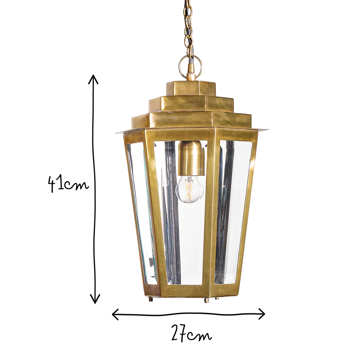 Elwyn IP44 lantern in antique brass - Image 11