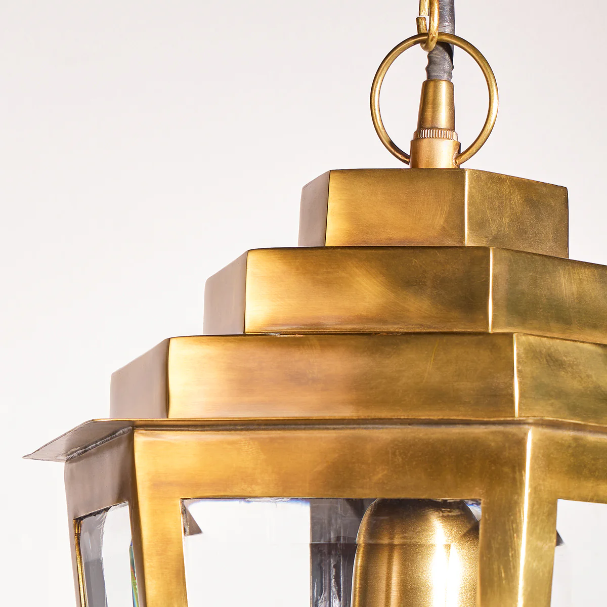 Elwyn IP44 lantern in antique brass - Image 6
