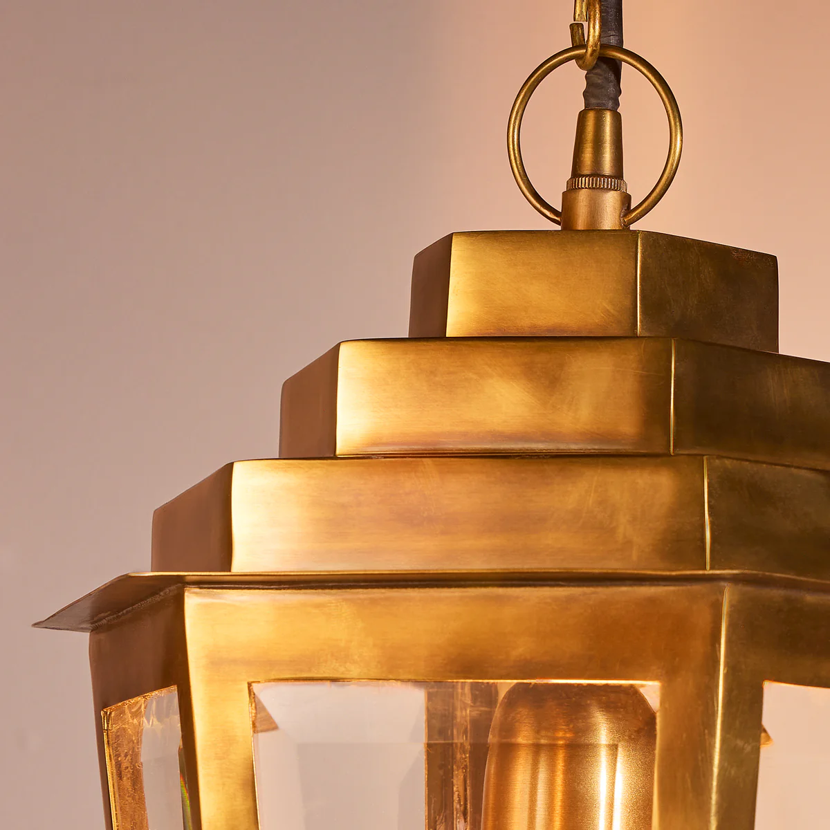 Elwyn IP44 lantern in antique brass - Image 7