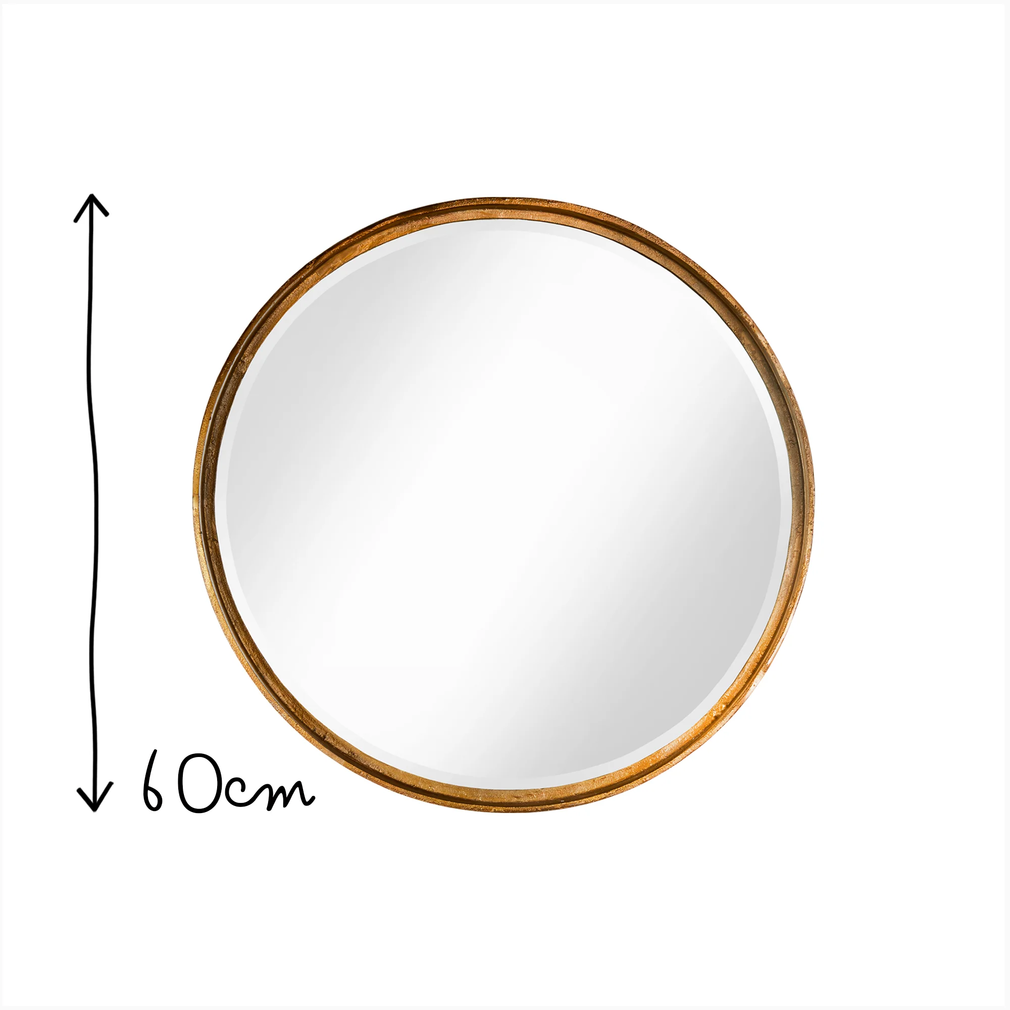 Smaller Feathers mirror in antiqued gold - Image 10