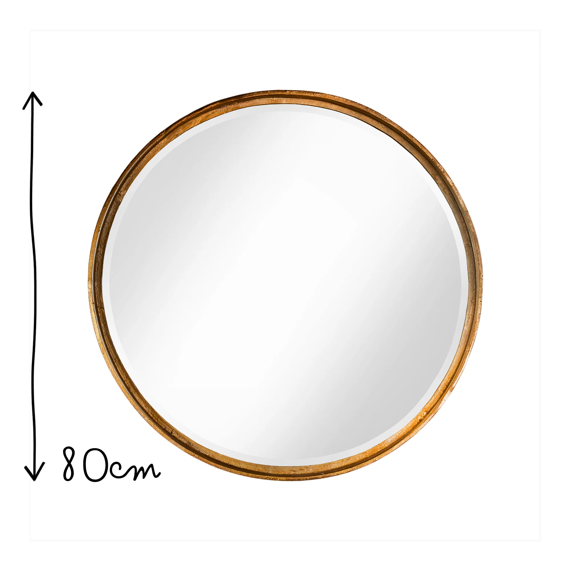 Regular Feathers mirror in antiqued gold - Image 7