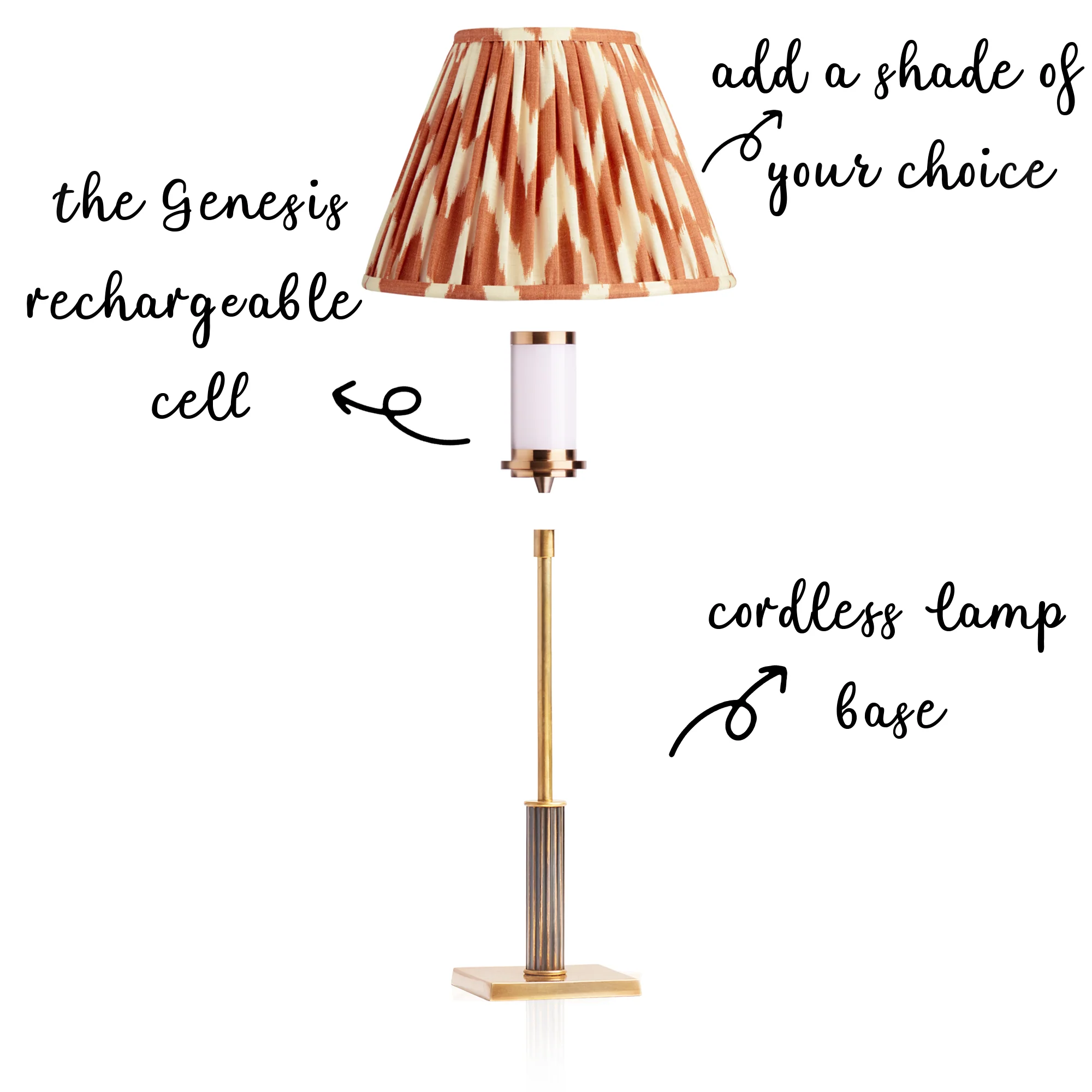 Fitzroy rechargeable table lamp in brass and bronze - Image 3