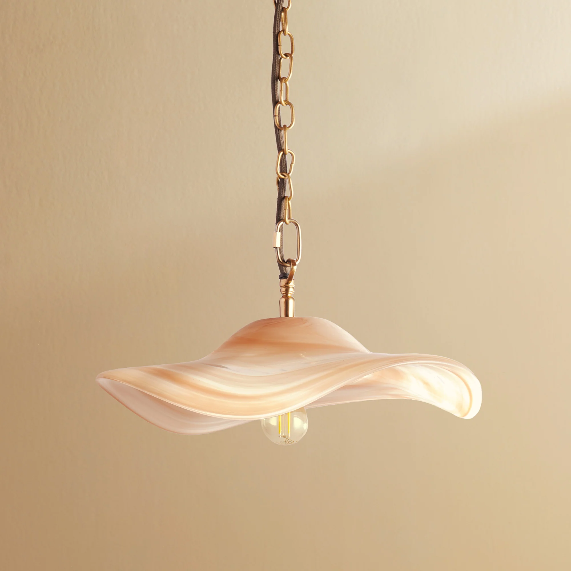 Flounce Pendant in Ivory Glass