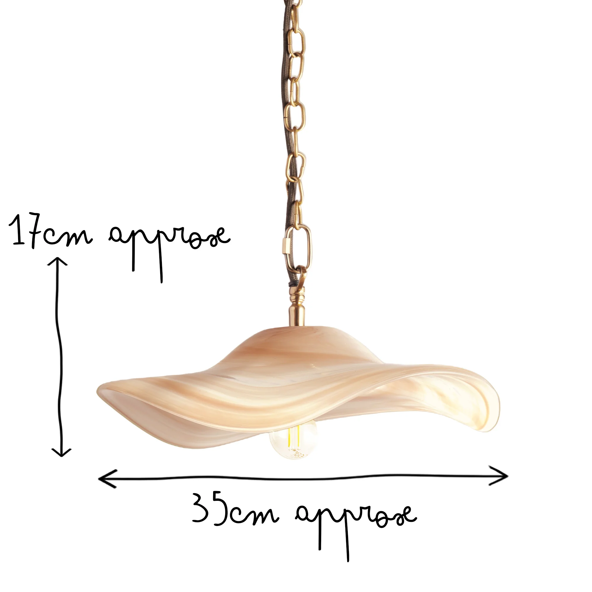 Flounce Pendant in Ivory Glass - Image 8