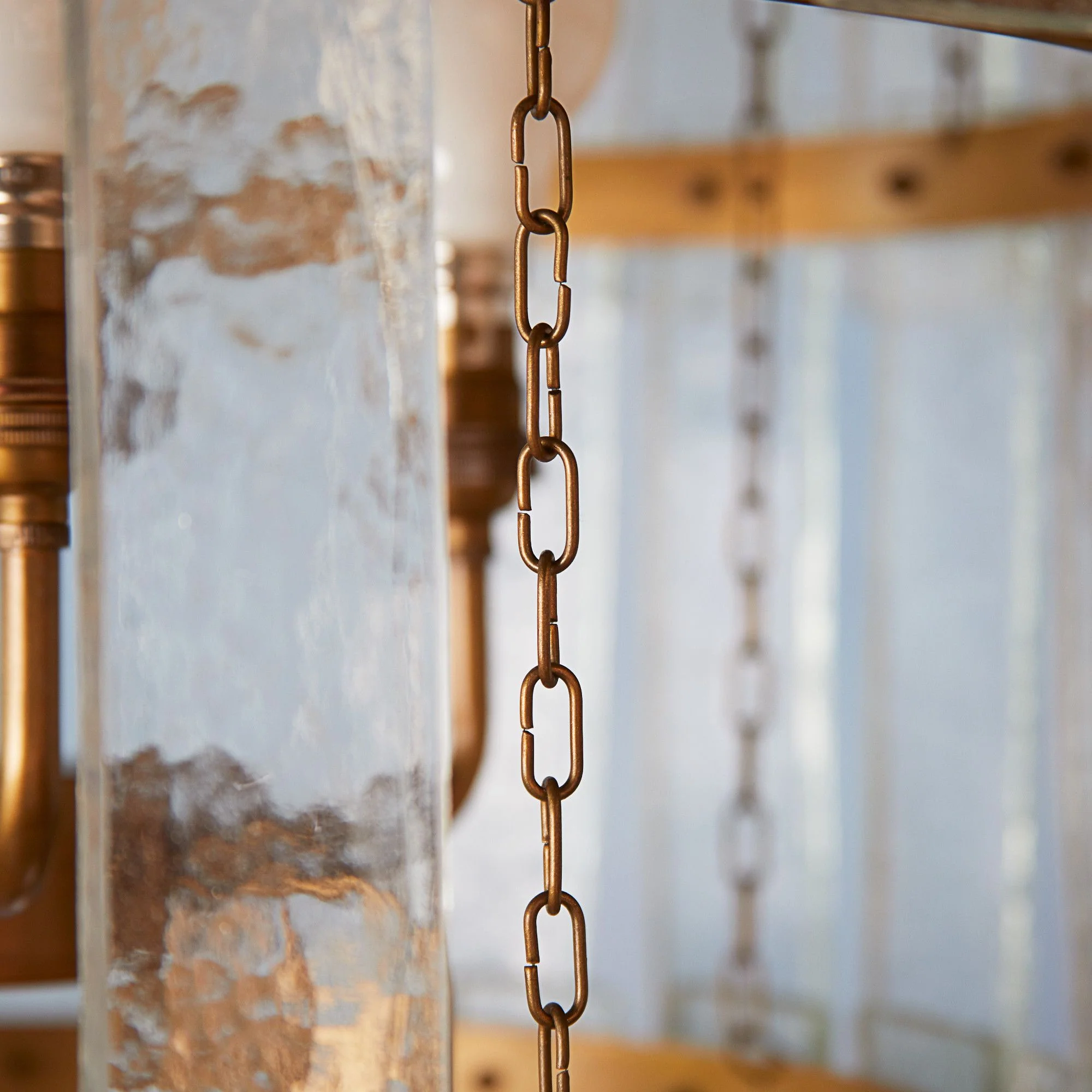 Four tiered Starsky chandelier with clear recycled pressed glass strips - Image 3