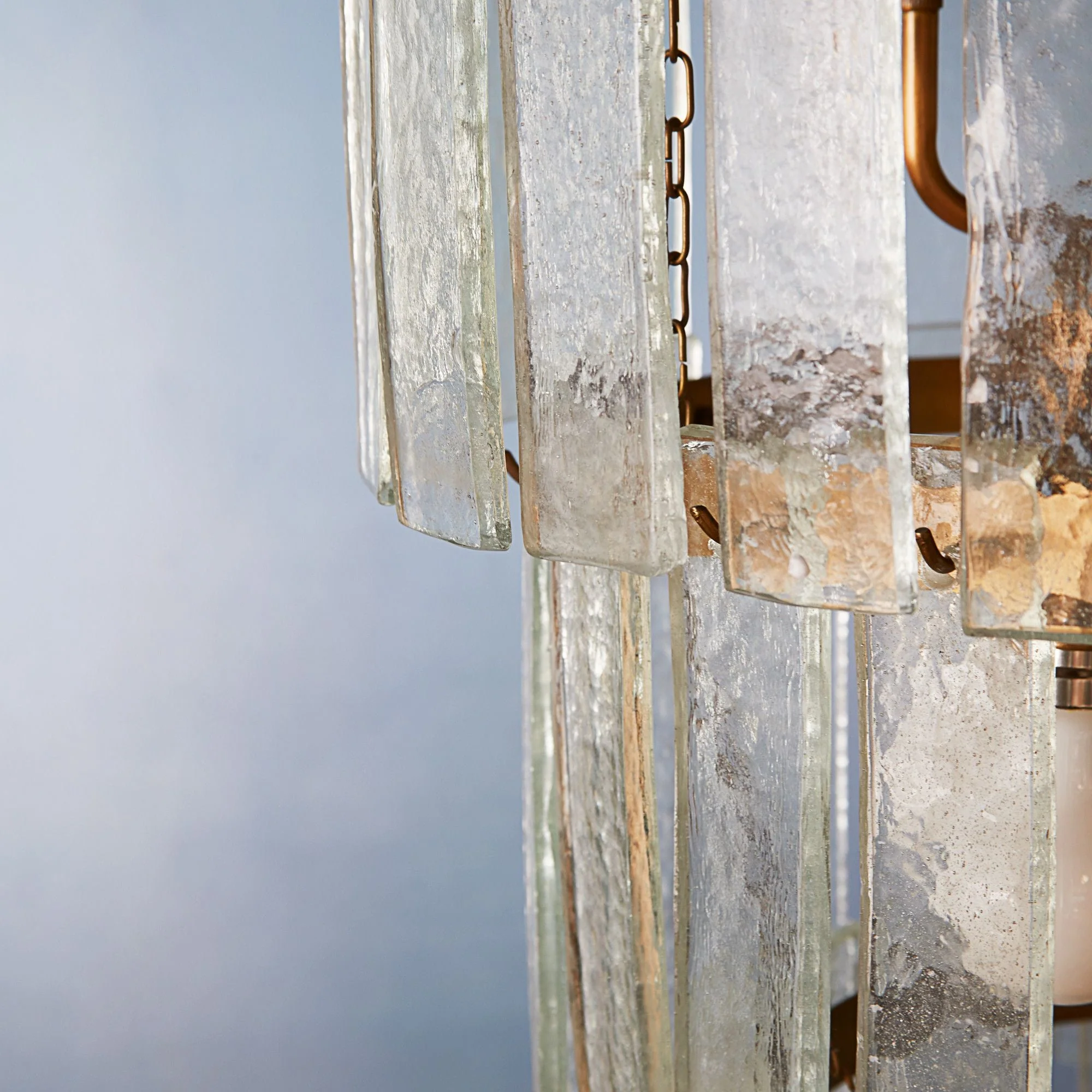 Four tiered Starsky chandelier with clear recycled pressed glass strips - Image 4
