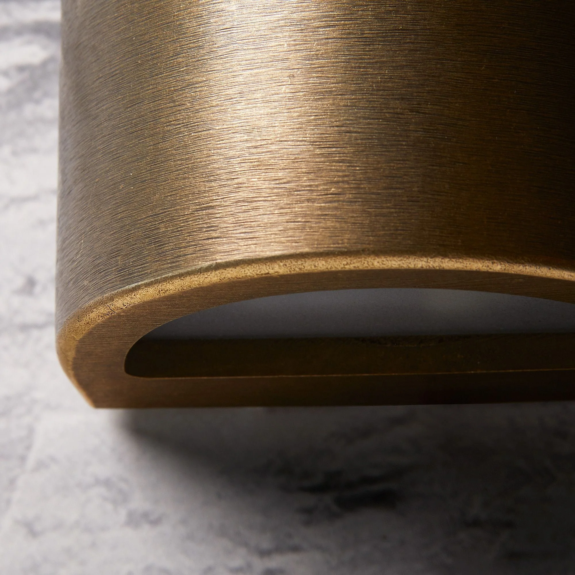 Fowey ip65 curved down light in aged brass - Image 2