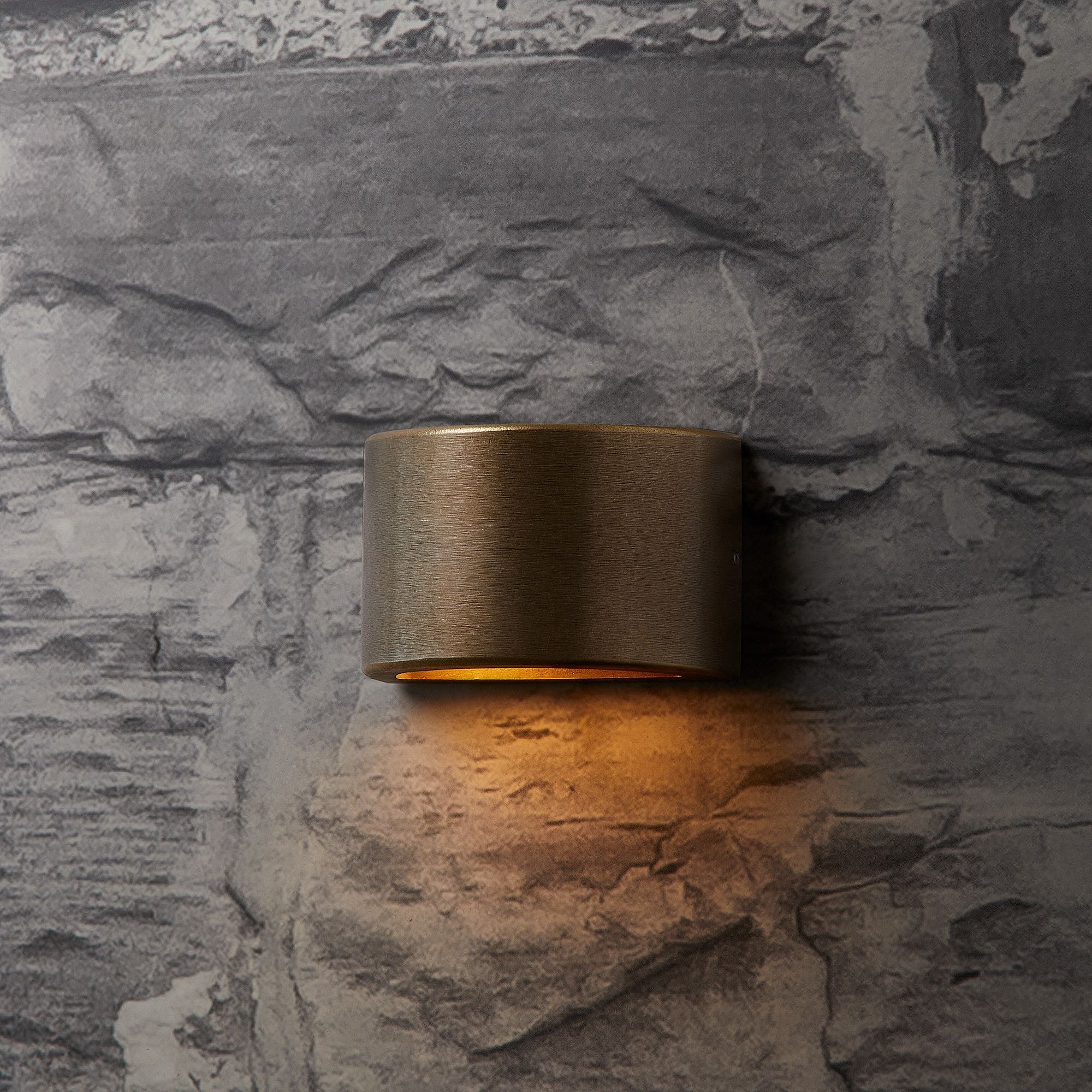 Fowey ip65 curved down light in aged brass - Image 8