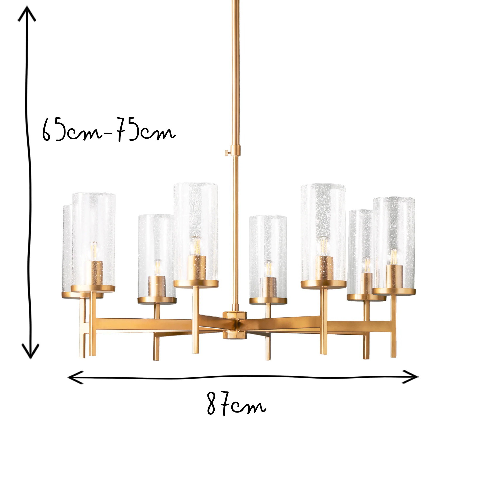 Frank chandelier in brass and glass - Image 9