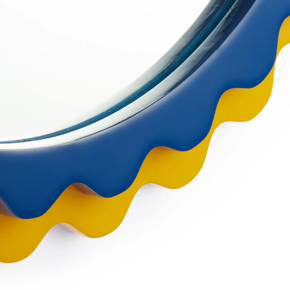 Frill mirror in blue and yellow - Image 4