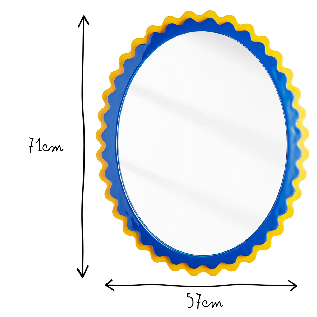 Frill mirror in blue and yellow - Image 9