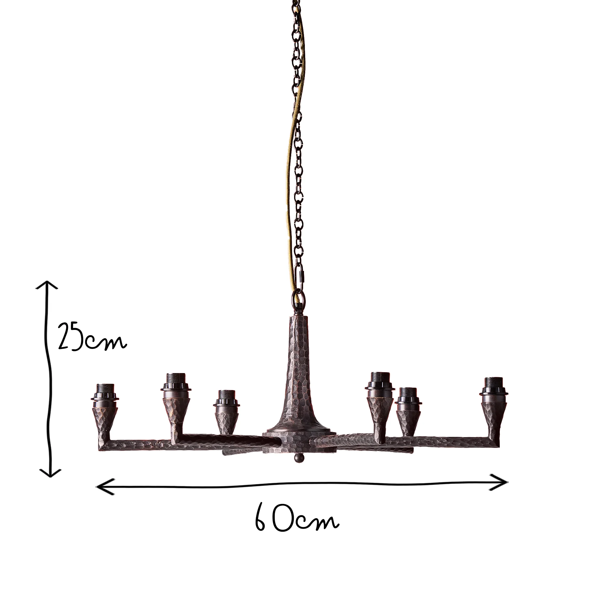 Frinky chandelier in hammered bronze - Image 9