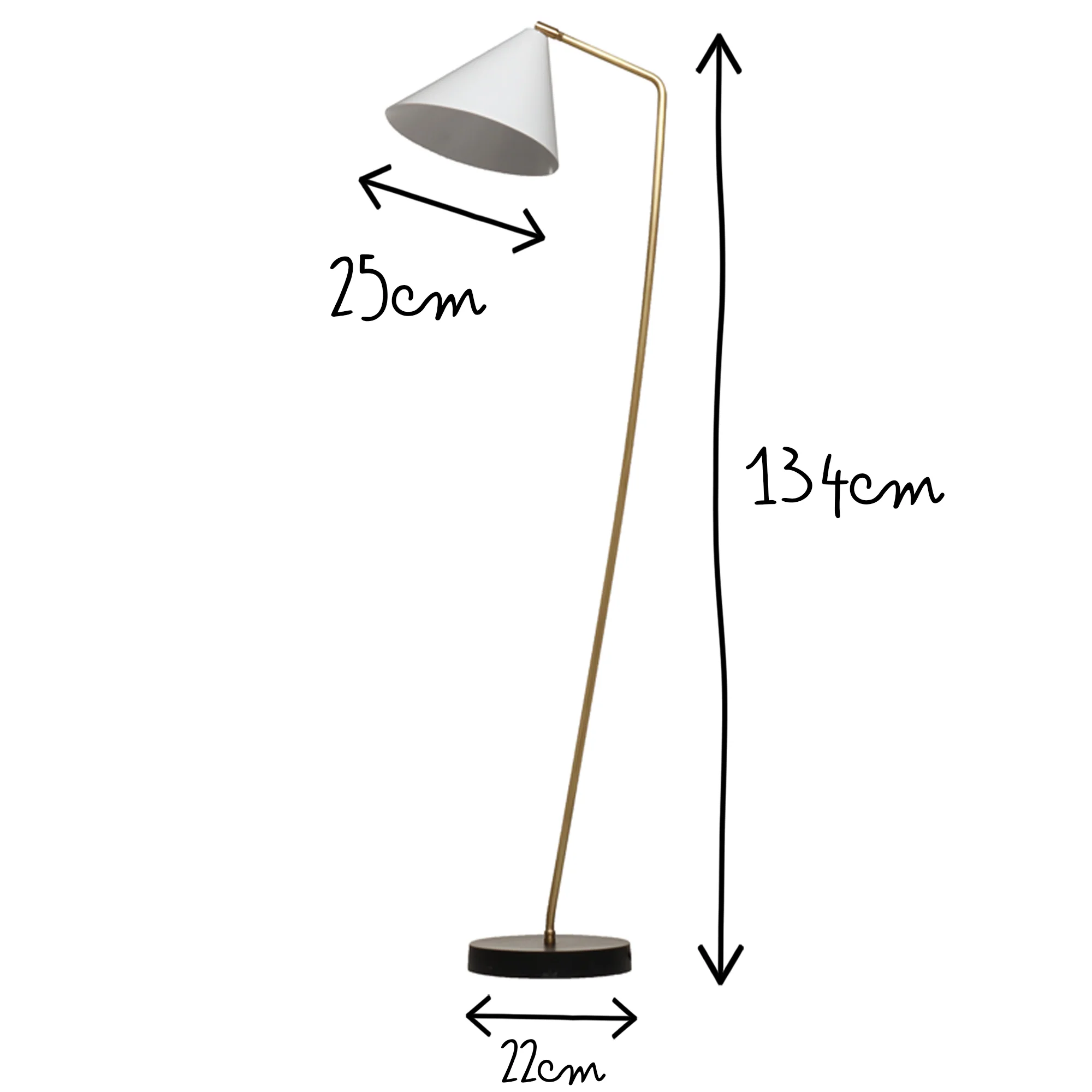 Galore floor lamp in brass with a white shade - Image 6