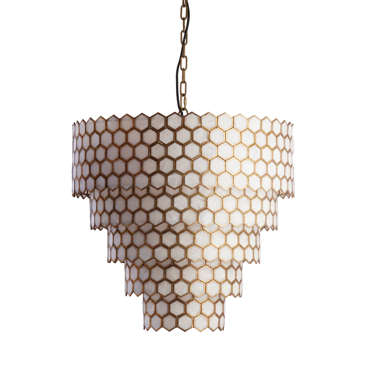 Glamazon five tier chandelier in brass and resin - Image 2