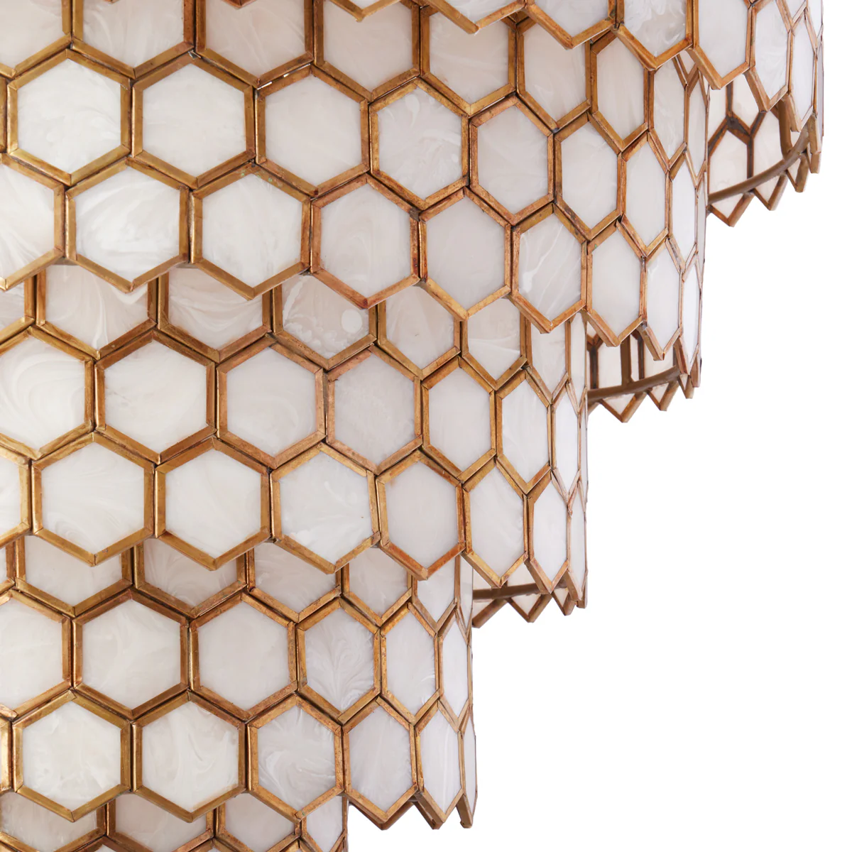 Glamazon five tier chandelier in brass and resin - Image 4