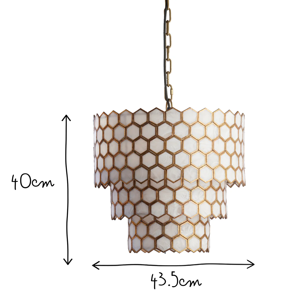 Glamazon three tier chandelier in brass and resin - Image 10