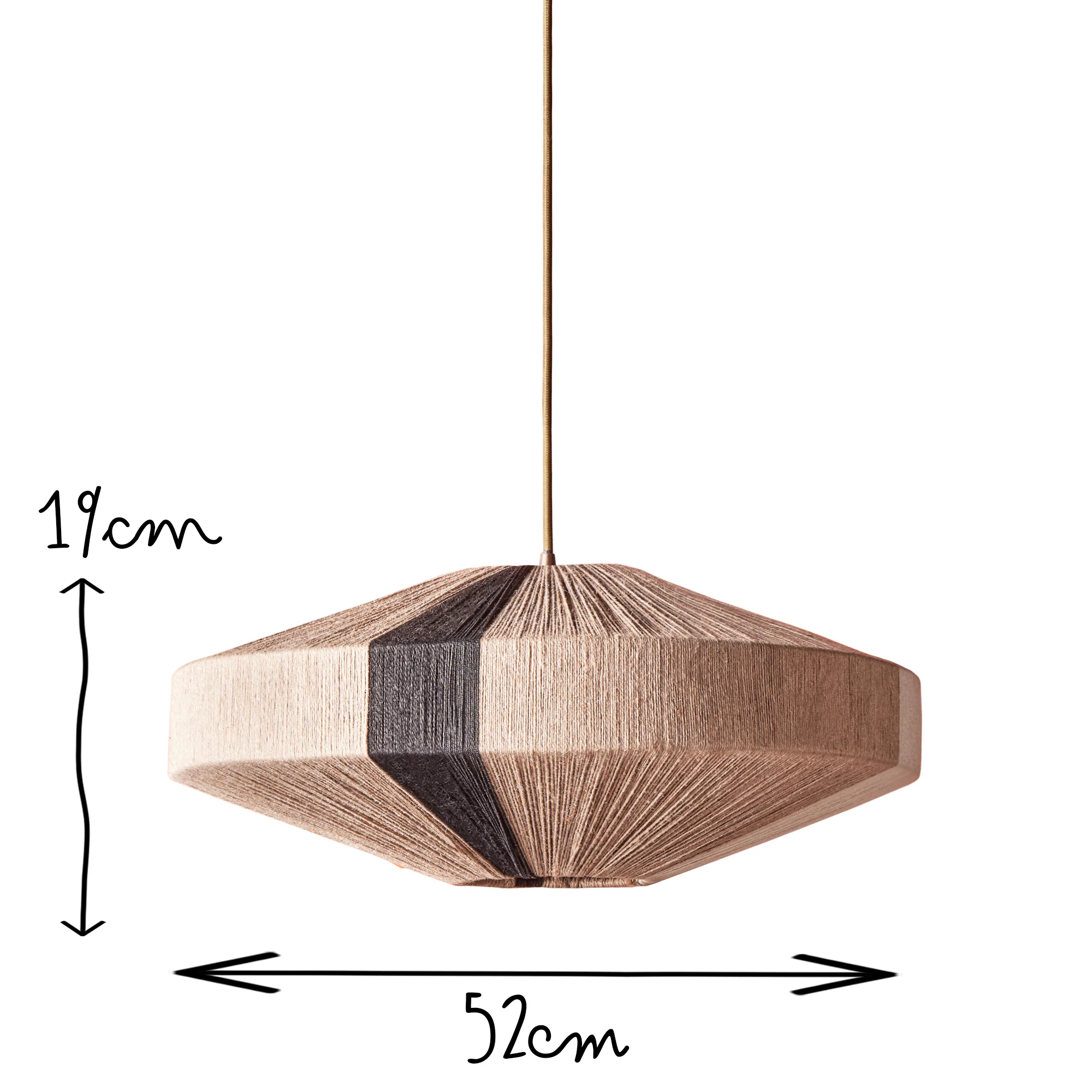 Harlequin pendant in natural, black and white - Image 10