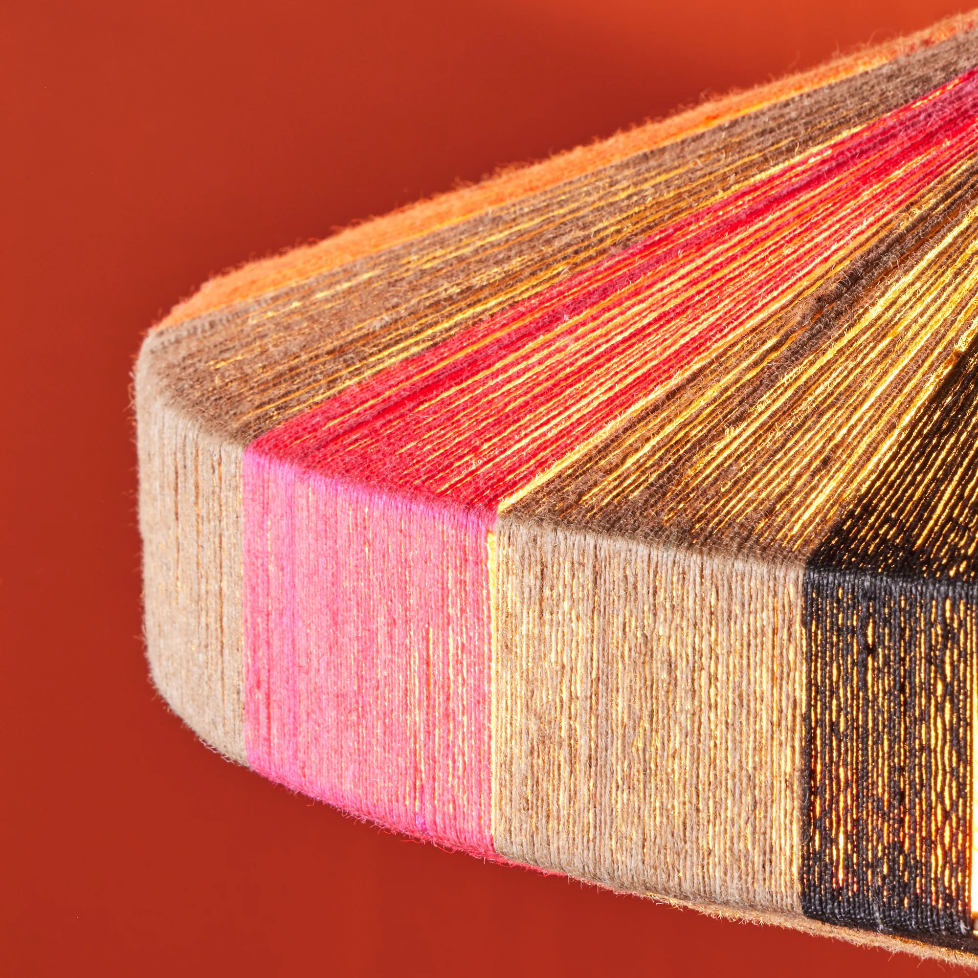 Harlequin pendant in natural, black, pink and orange - Image 4