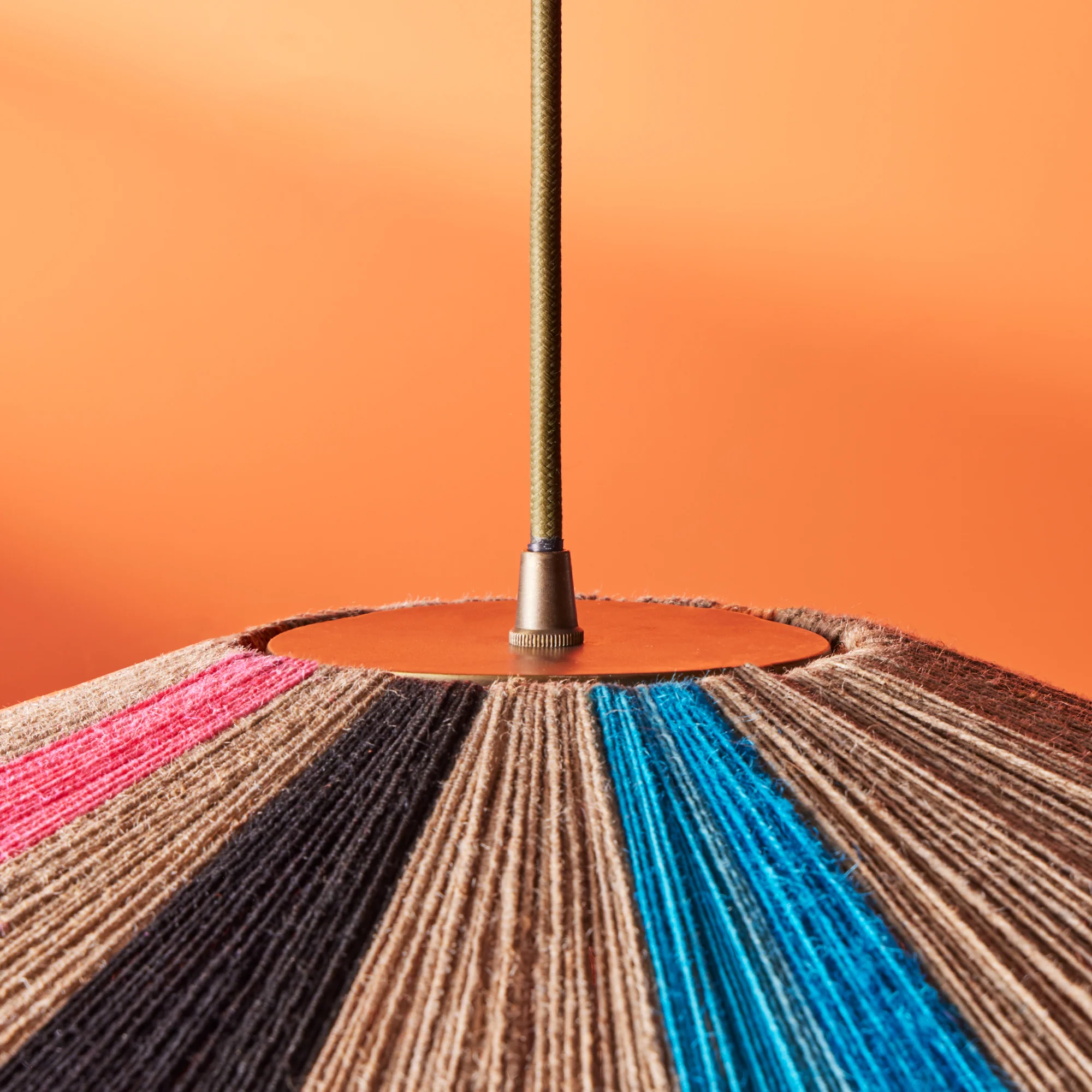 Harlequin pendant in natural, black, pink and orange - Image 5