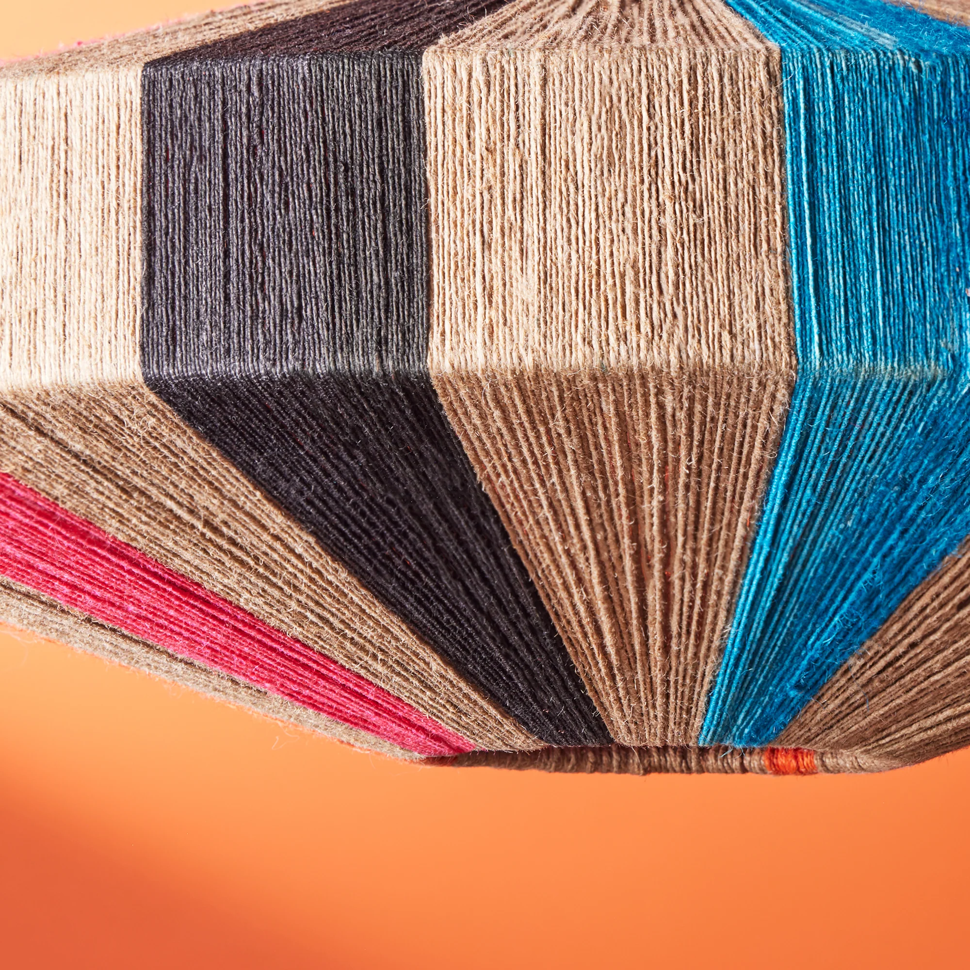 Harlequin pendant in natural, black, pink and orange - Image 6