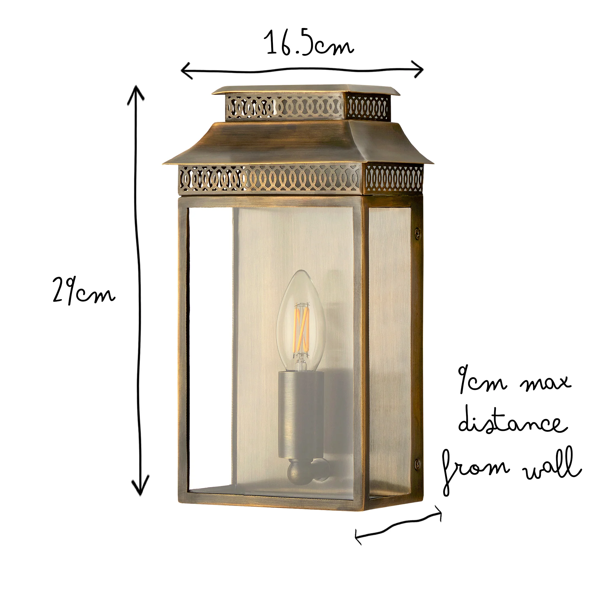 Hastings exterior IP44 wall light in bronze - Image 10