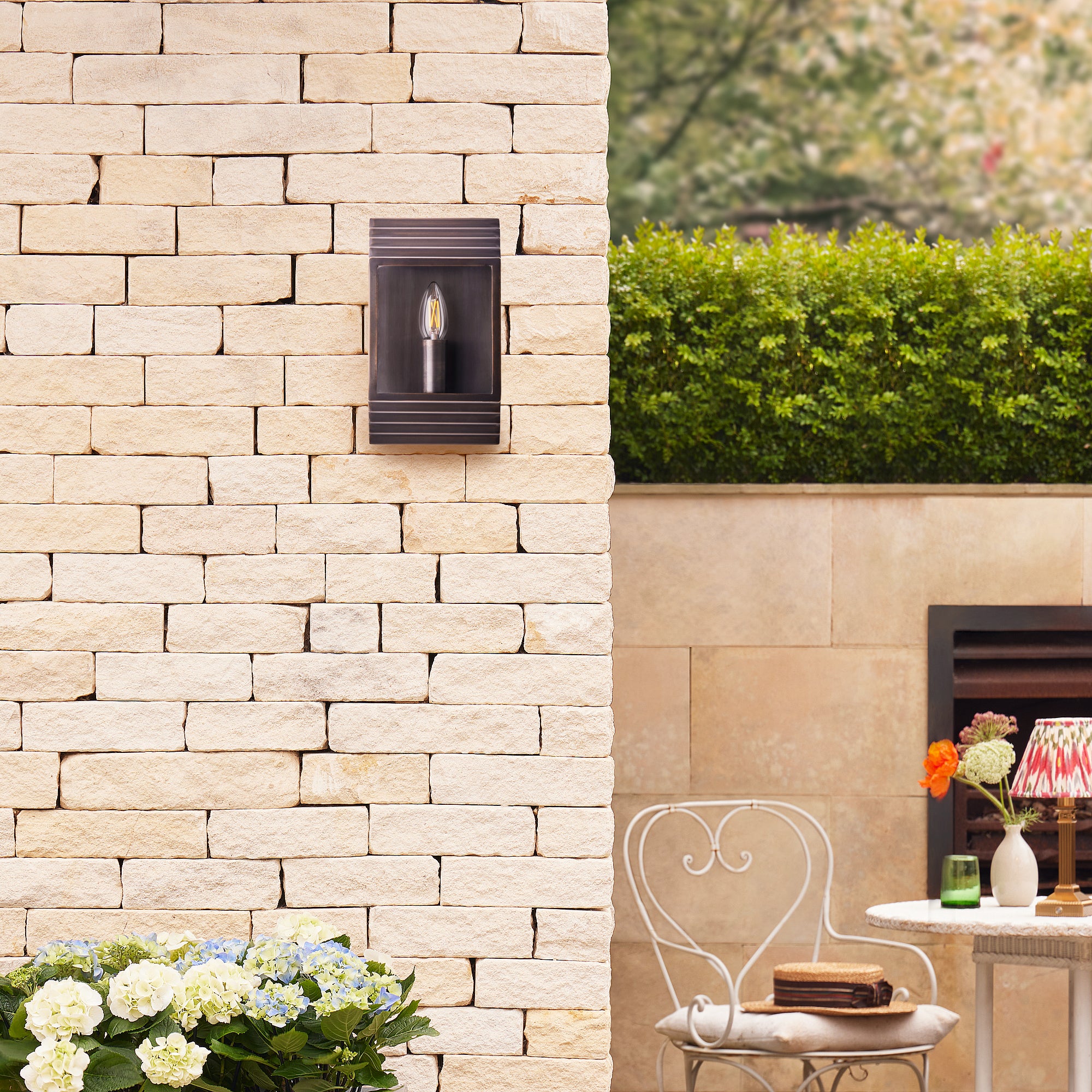 Hayle IP44 exterior wall light in bronze - Image 14