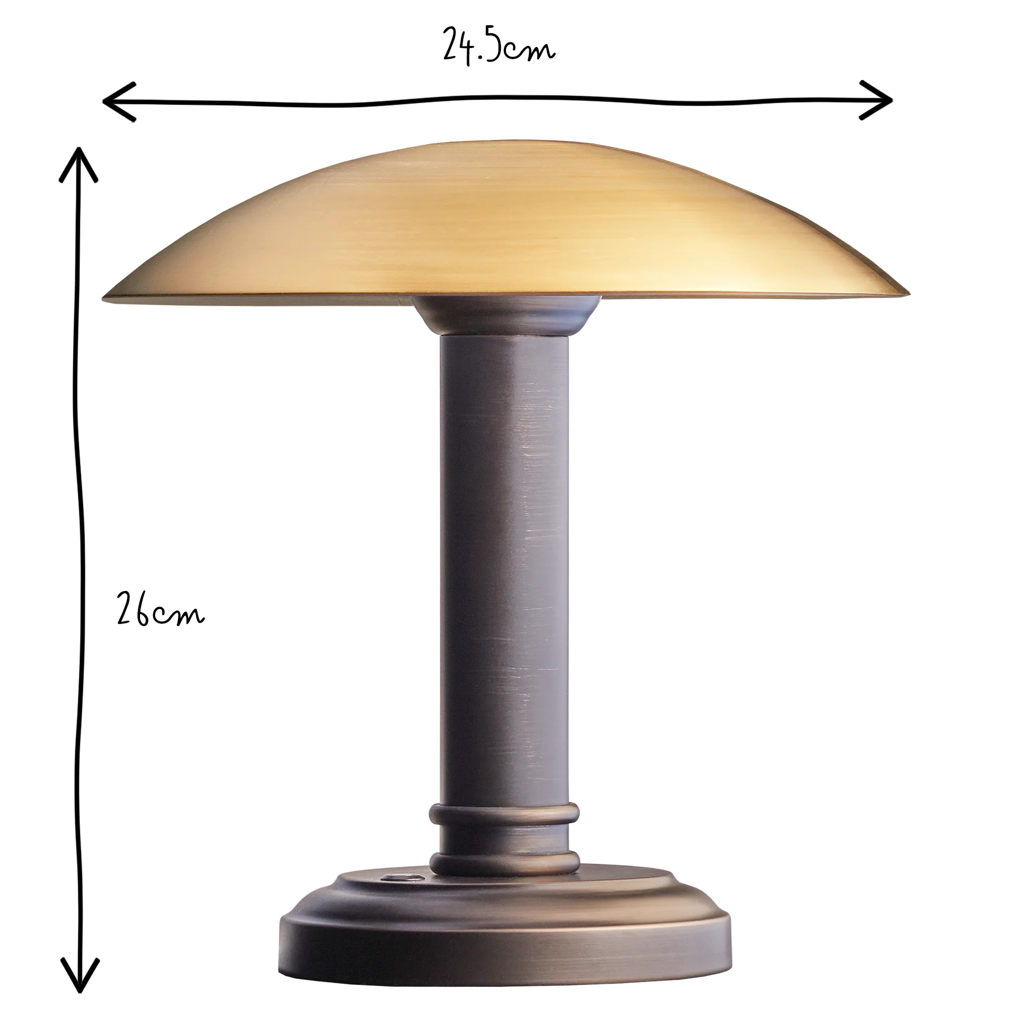 Hernan rechargeable table lamp with an antiqued brass and bronze finish - Image 13