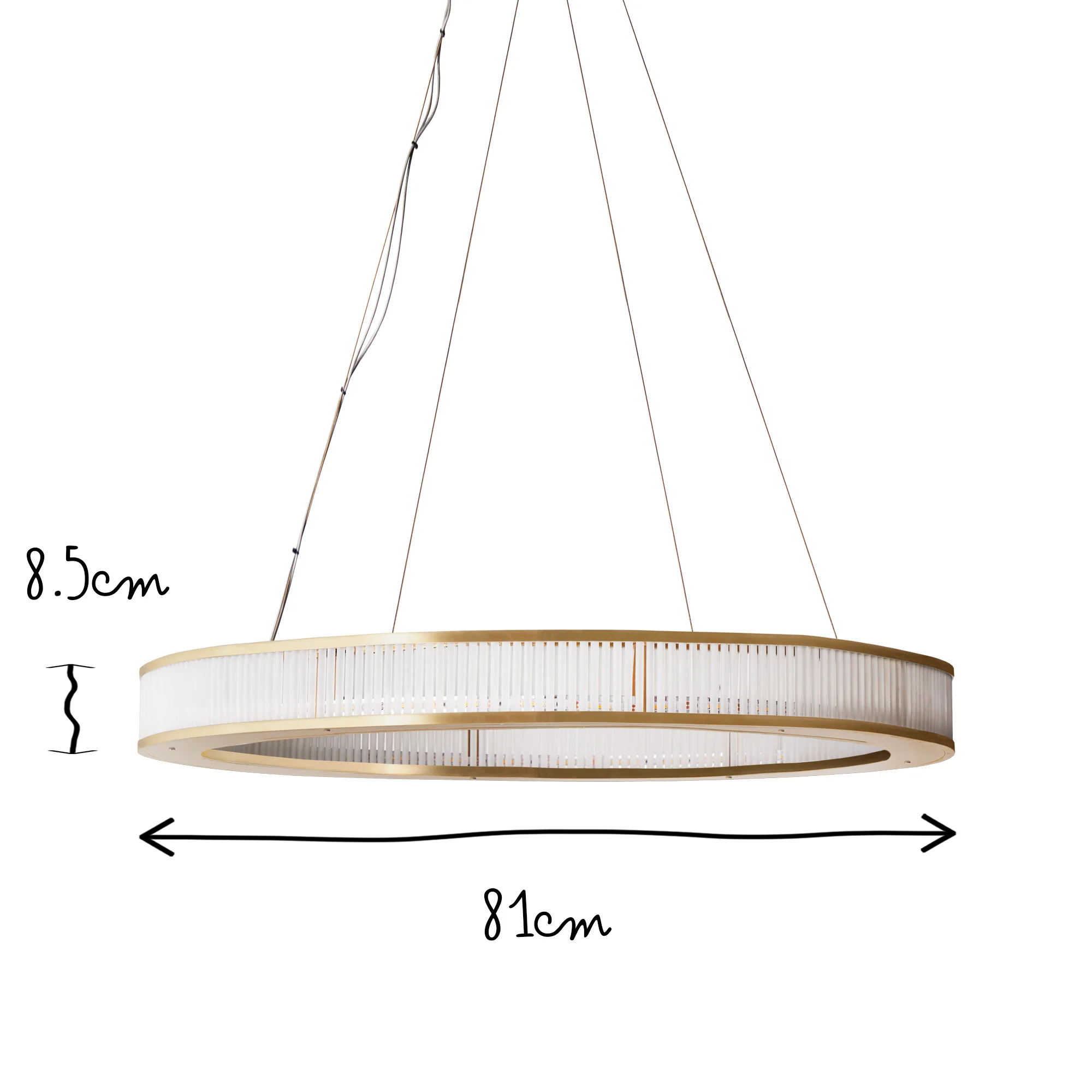 Hestia Chandelier in brass with glass rods - Image 10
