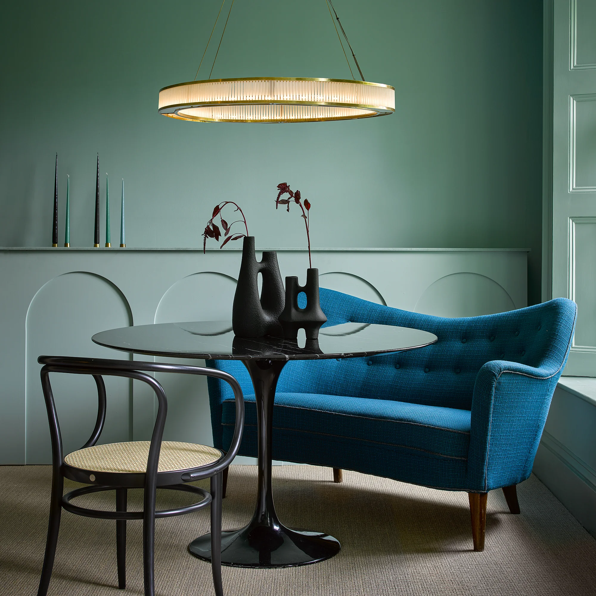 Hestia Chandelier in brass with glass rods - Image 5
