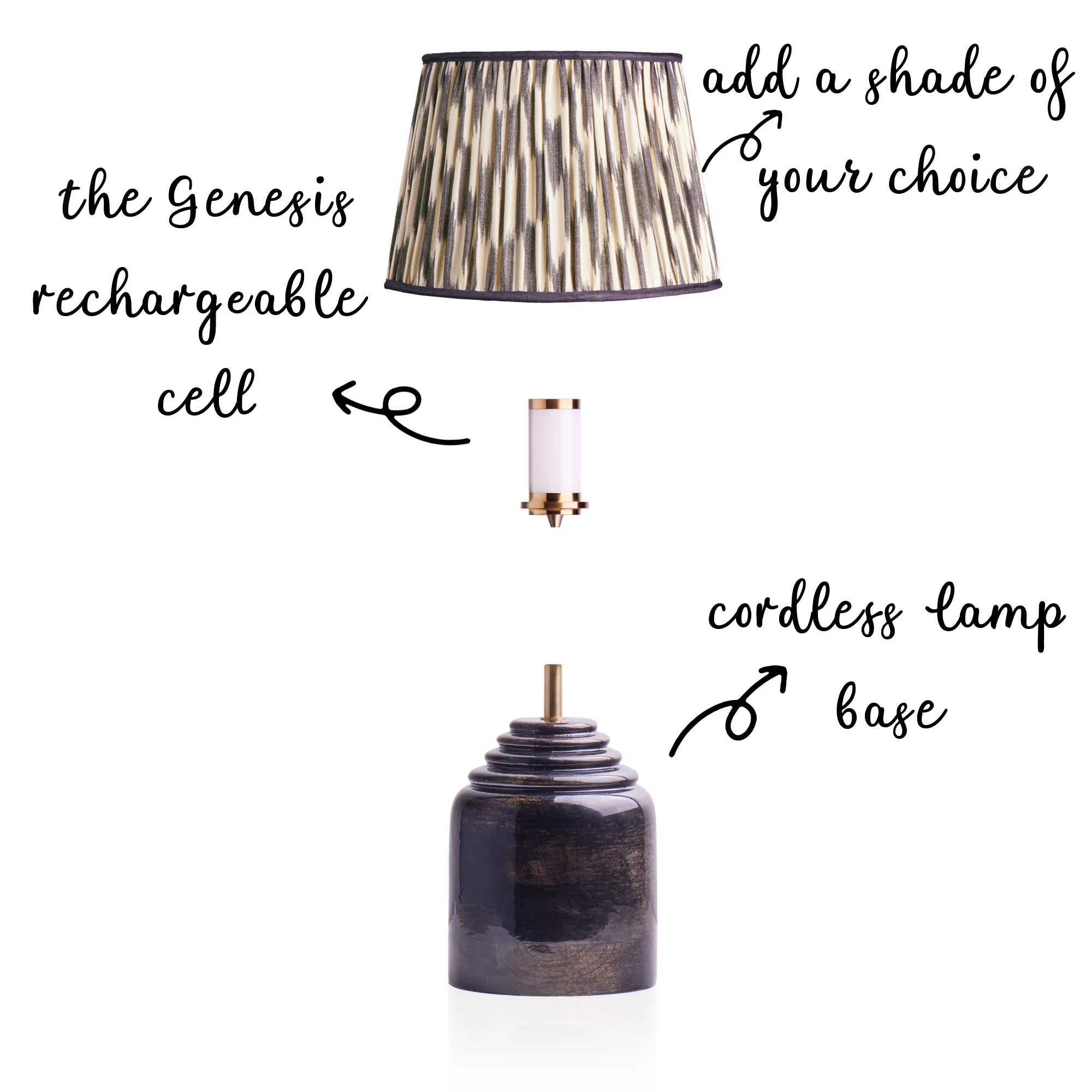 Hive rechargeable table lamp in brown gloss - Image 3