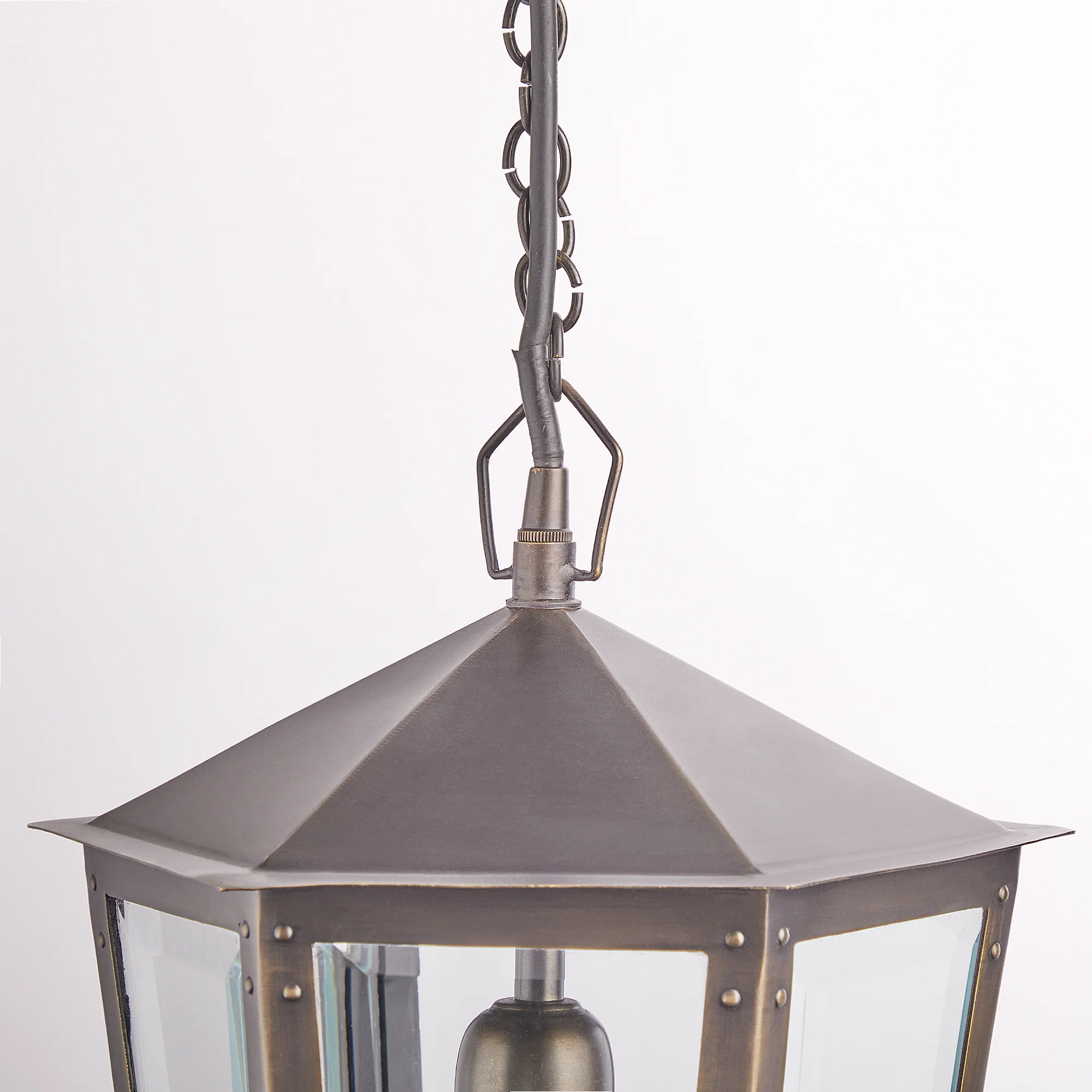 Holt IP44 exterior hanging lantern in bronze - Image 6