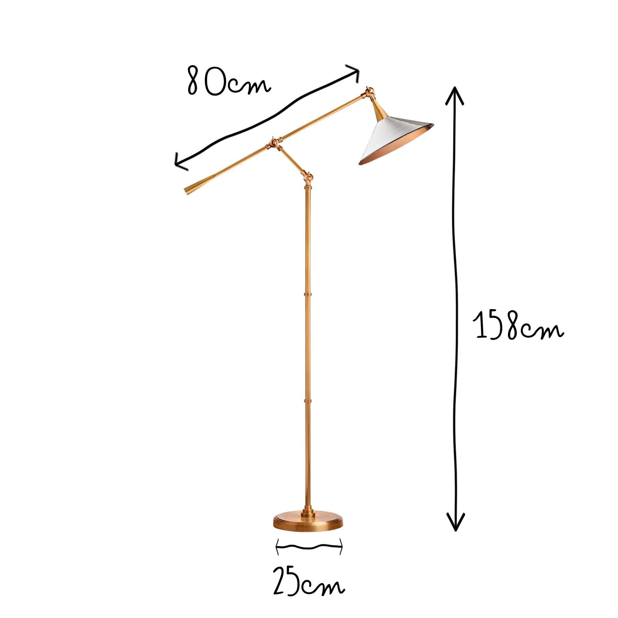 Hopper standing lamp in antiqued brass - Image 13