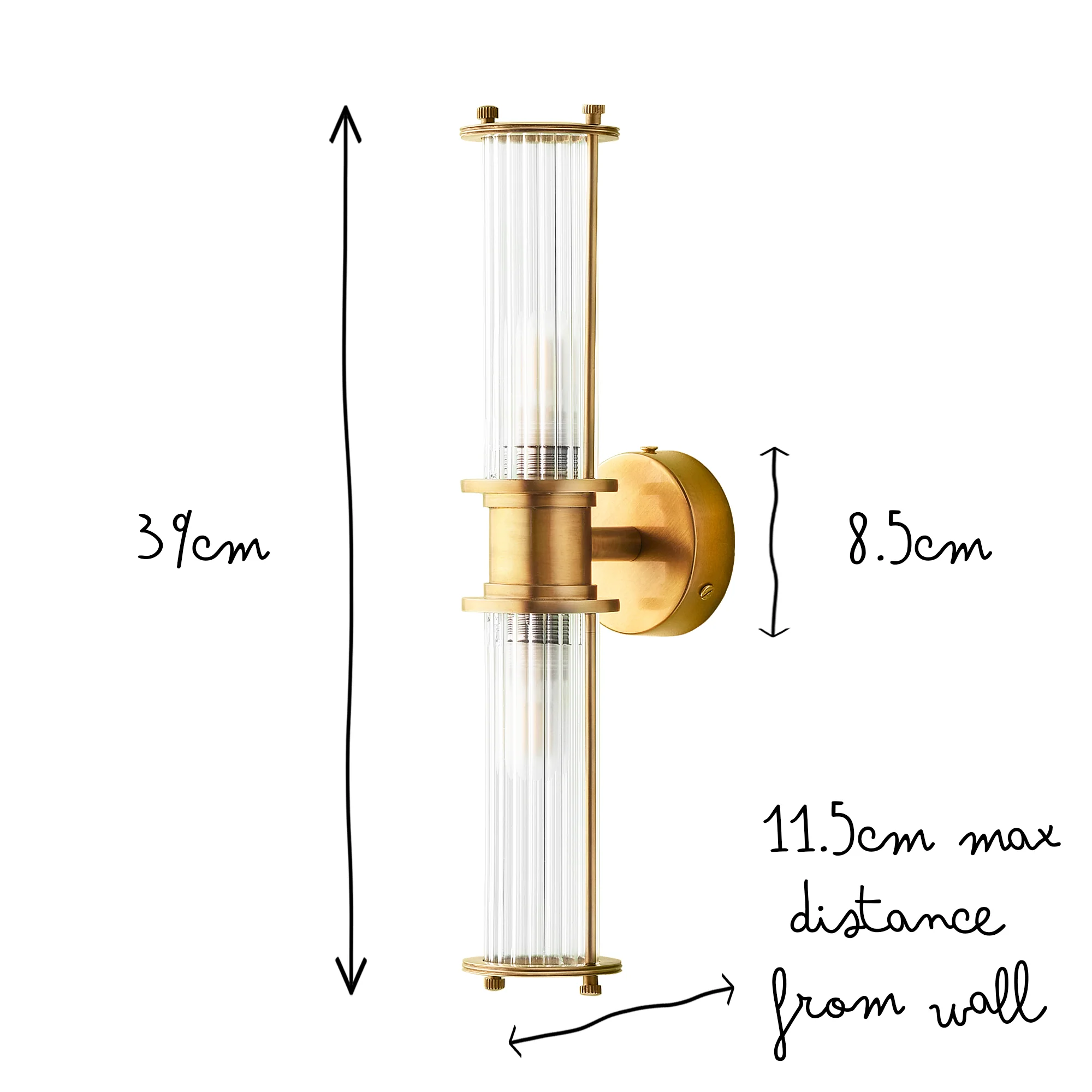 Larger Hunter IP44 rated wall light in brass and glass - Image 11