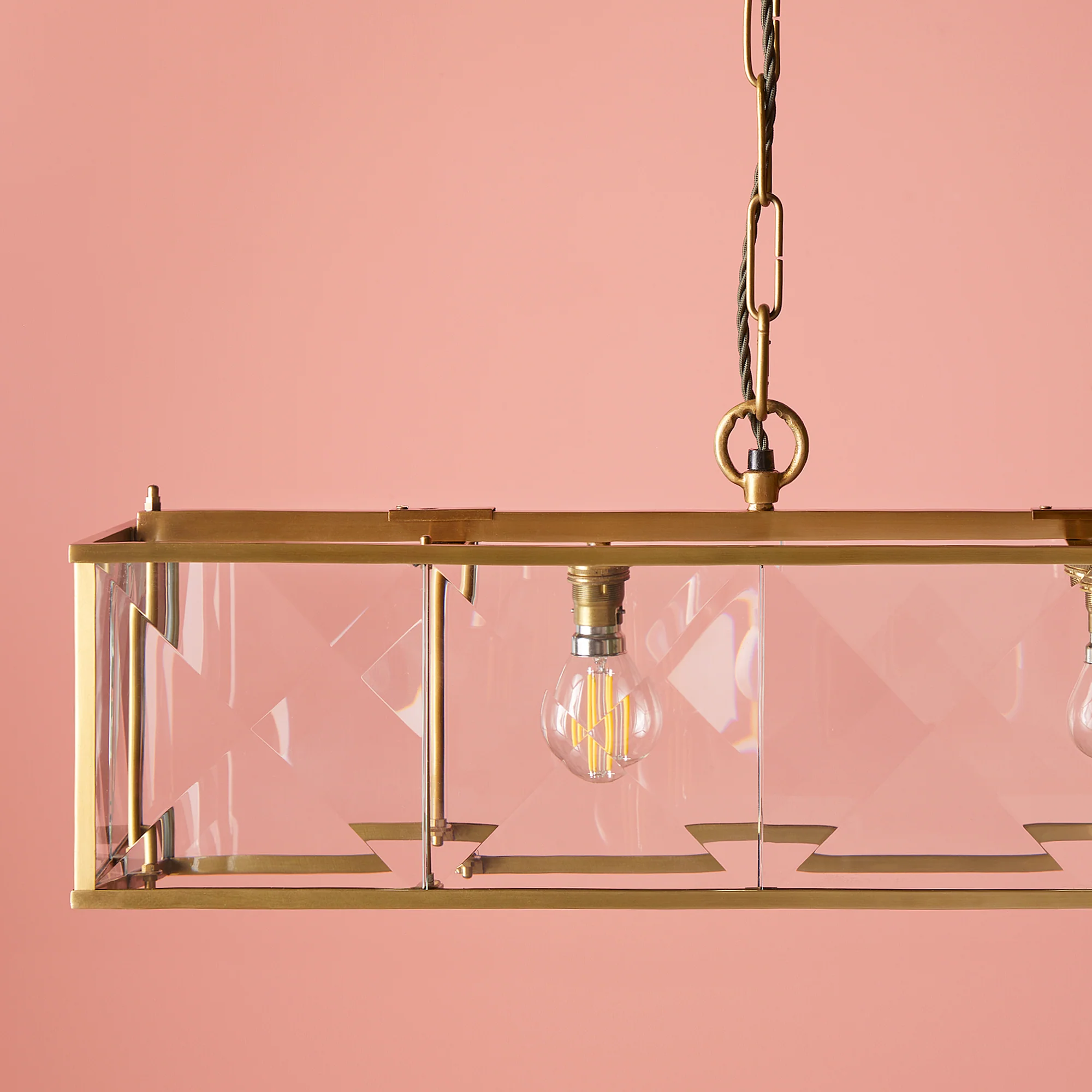 Hunza chandelier in prismatic glass and brass - Image 5