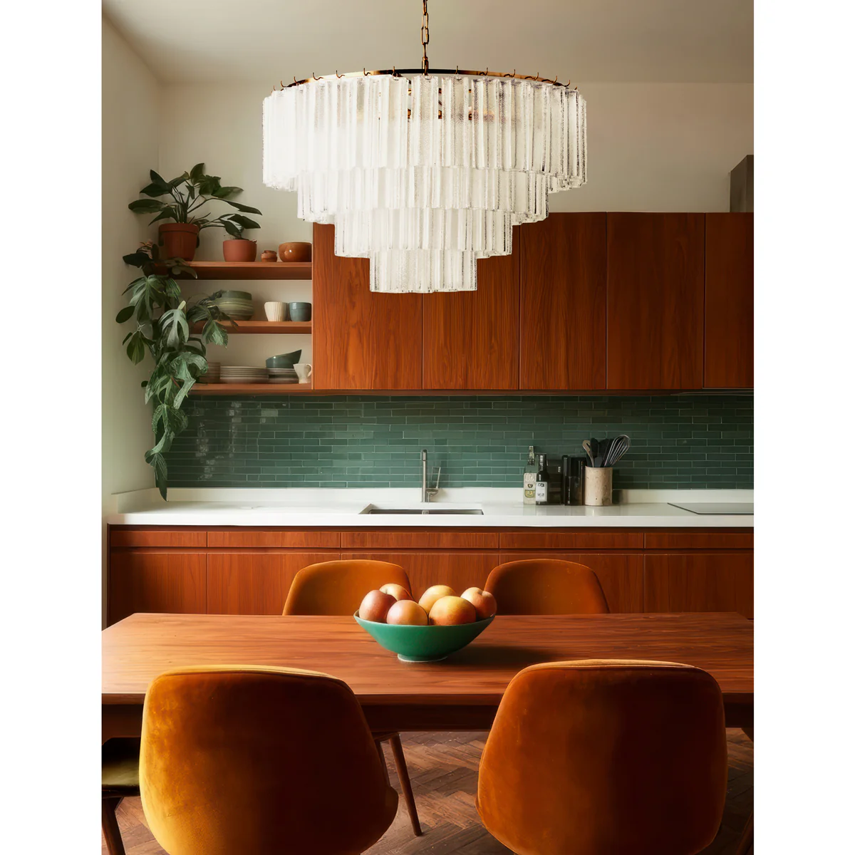 Huston chandelier in frosted glass - Image 8