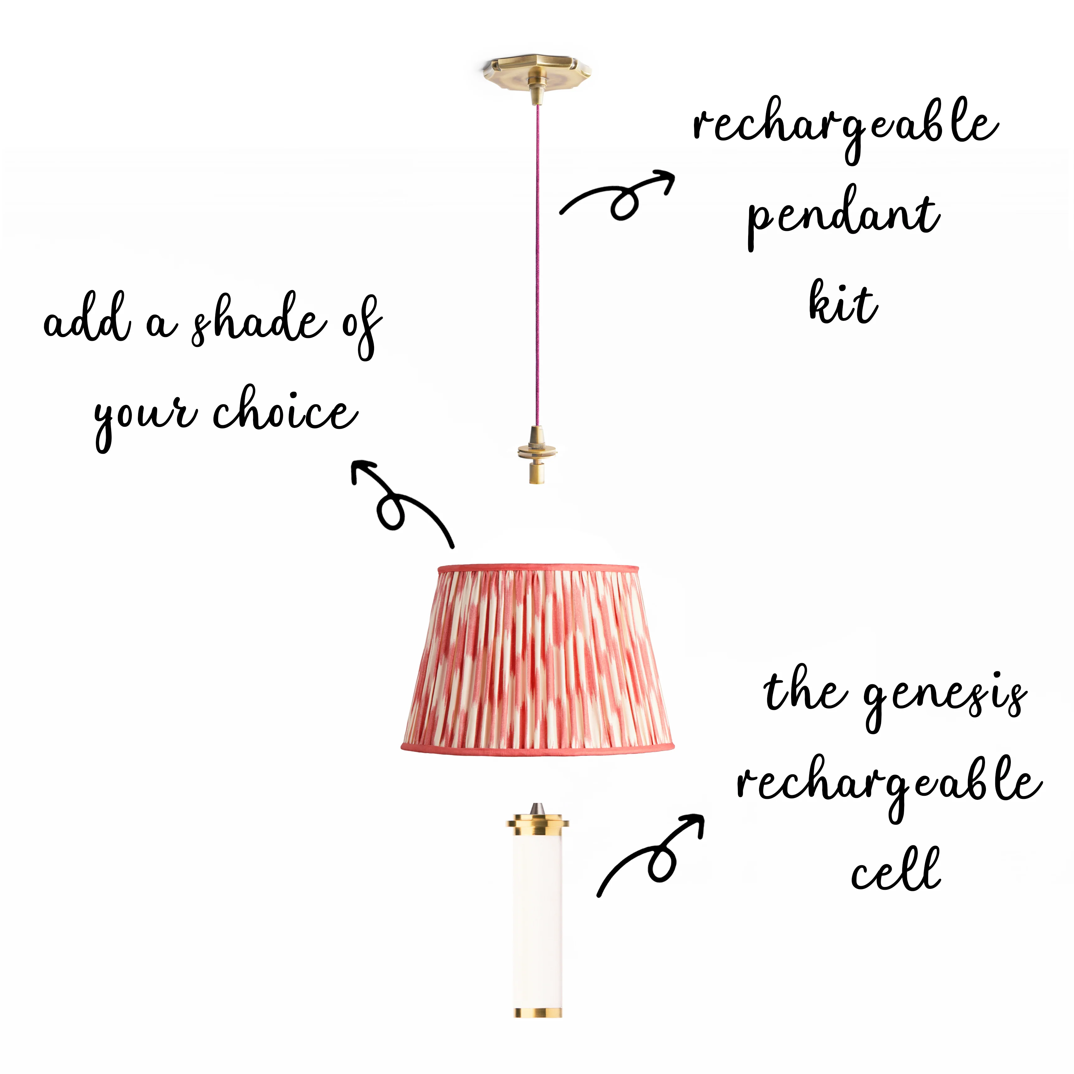 Insignia rechargeable pendant kit in antique brass - Image 4
