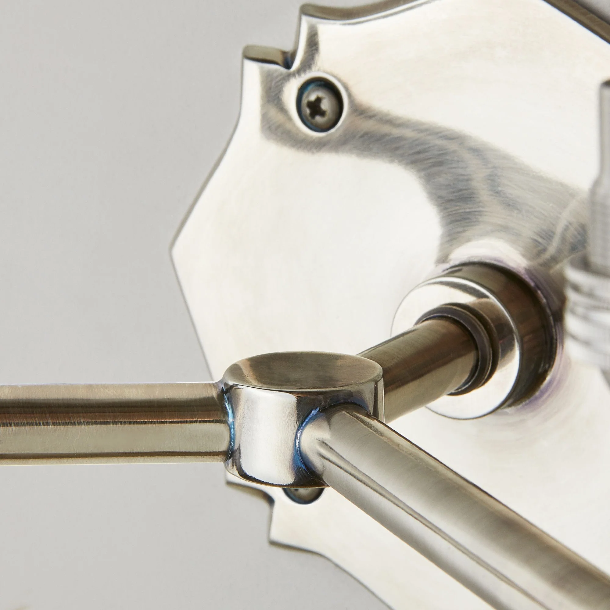 double insignia wall fitting in antique silver - Image 3