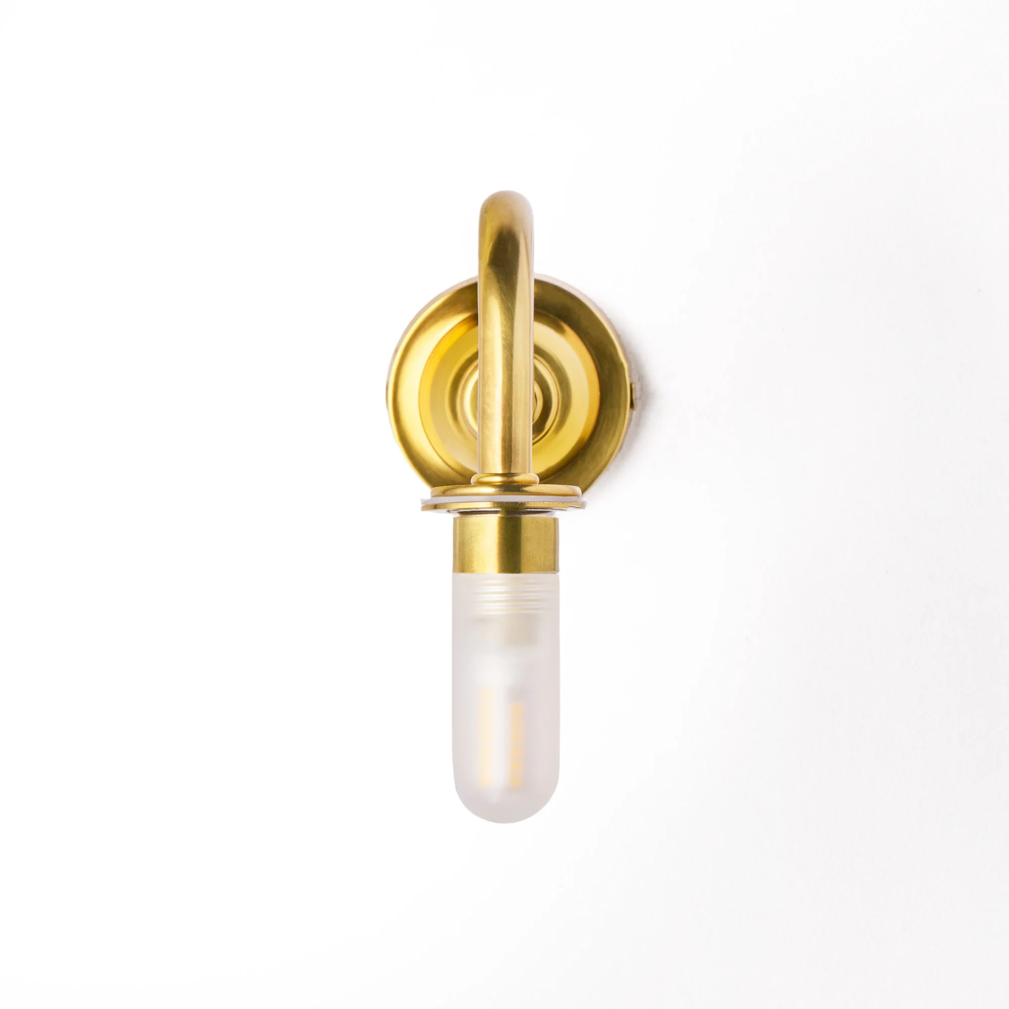 IP44 Swan neck wall fitting in antique brass - Image 2