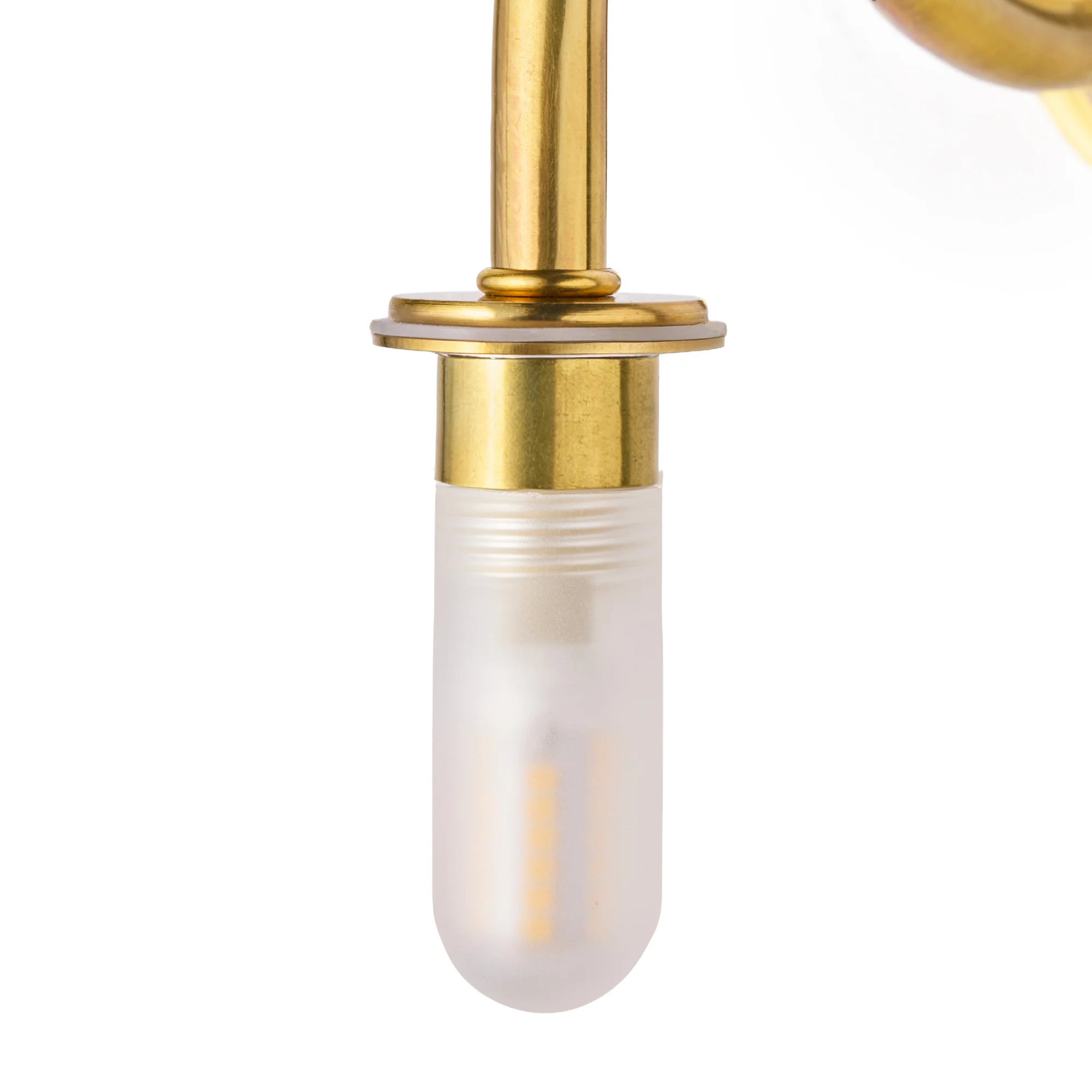IP44 Swan neck wall fitting in antique brass - Image 4