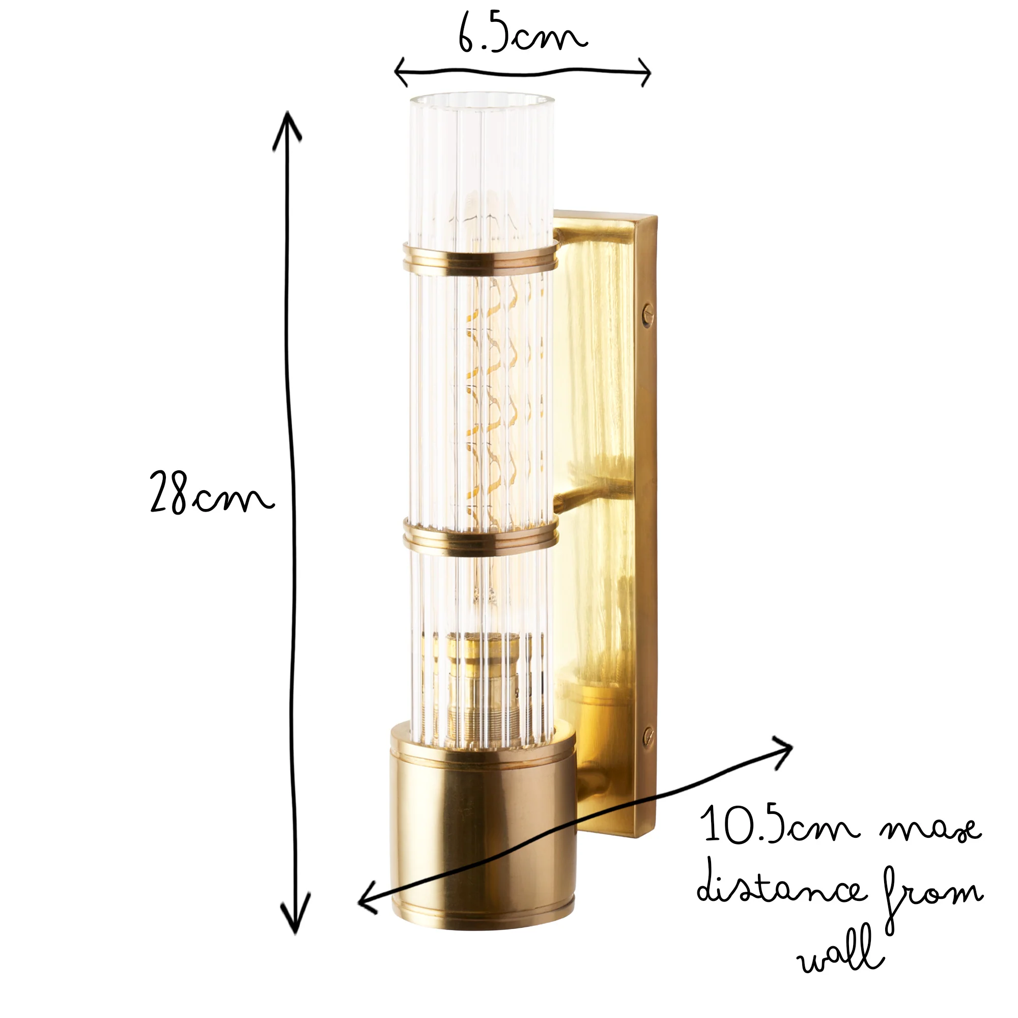 Jet wall light in brass and clear glass - Image 15