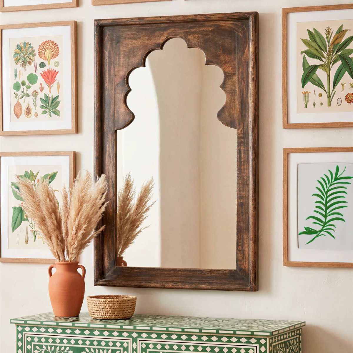 Kareng mirror in aged wood - Image 3